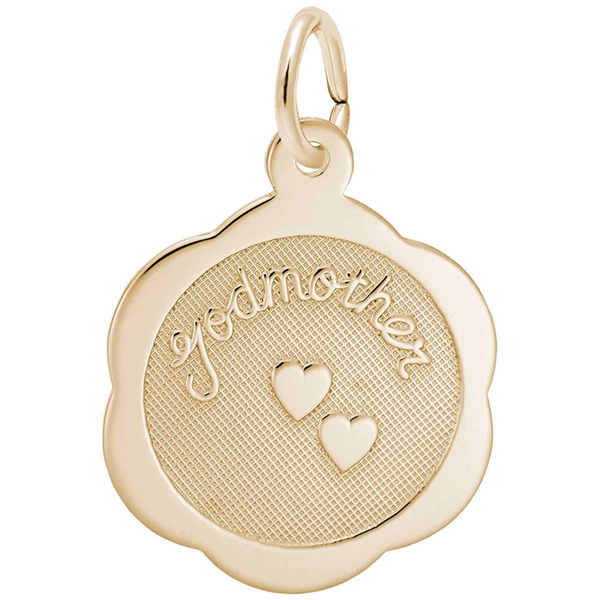 Rembrandt Godmother Charm - Sterling Silver Pendant for Necklace - Perfect Gift for Godmothers, Baptism, Christening & Special Occasions