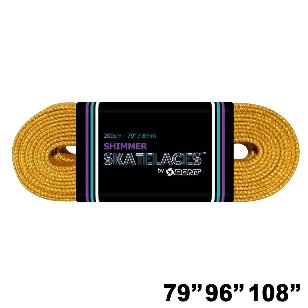 Bont Shimmer Waxed Lace - 8mm Honey Gold Shoe Laces for Dress Shoes & Boots - Perfect for Formal Wear, Office Attire & Special Occasions