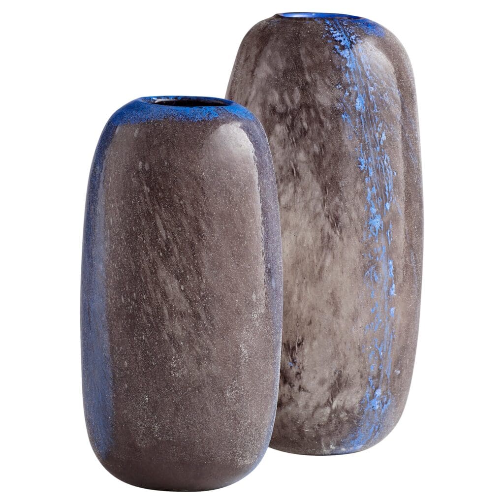 Cyan Design 11258 Bluesposion Vase - Small Black & Blue Ceramic Vase for Home Decor, Wedding Centerpiece, or Gift Idea