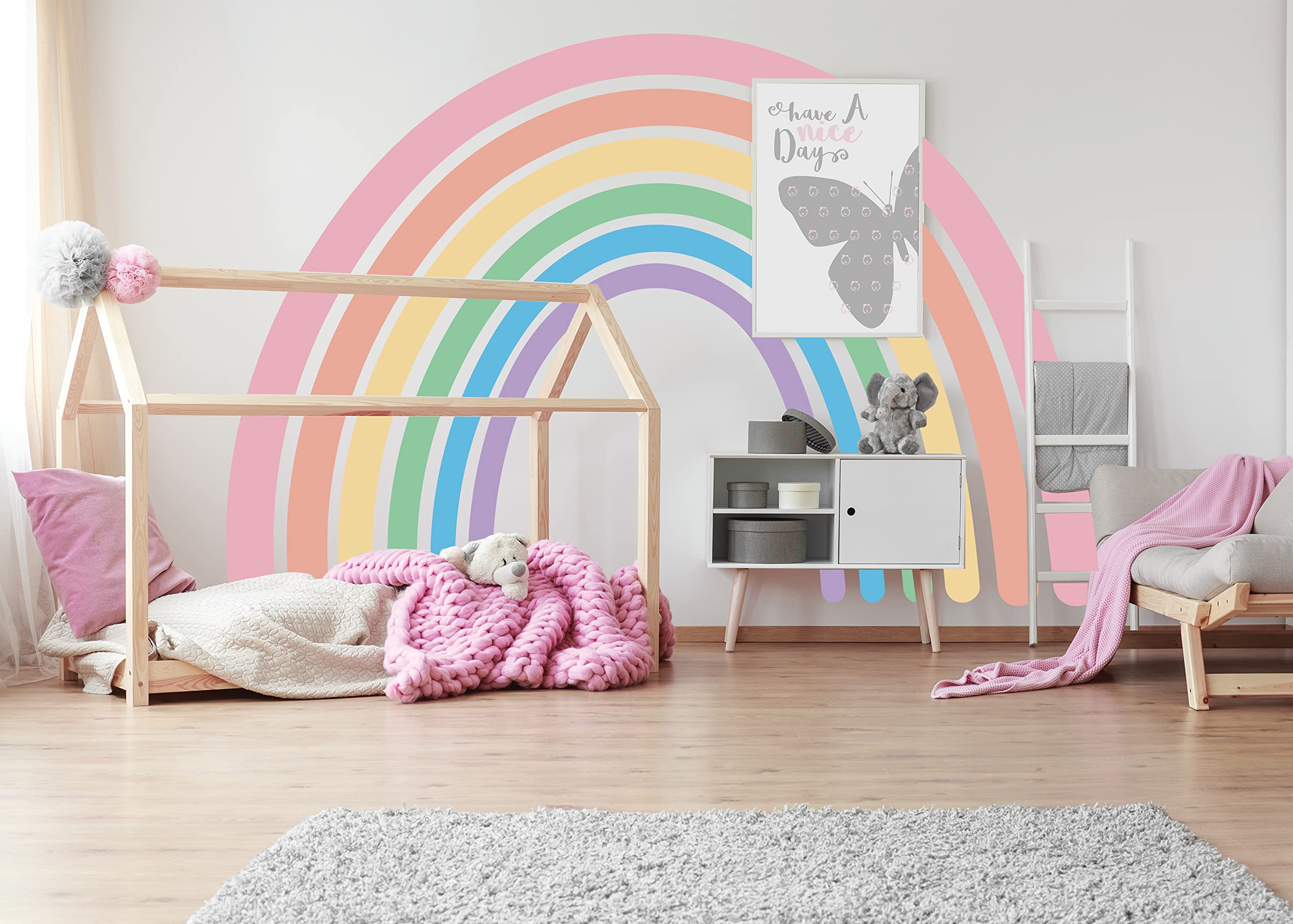 Rainbow Wall Decals for Kids Room - Peel and Stick Boho Nursery Decor - Made in Europe with 2 Year Warranty | Perfect for Baby Rooms, Playrooms & Nursery Wall Art