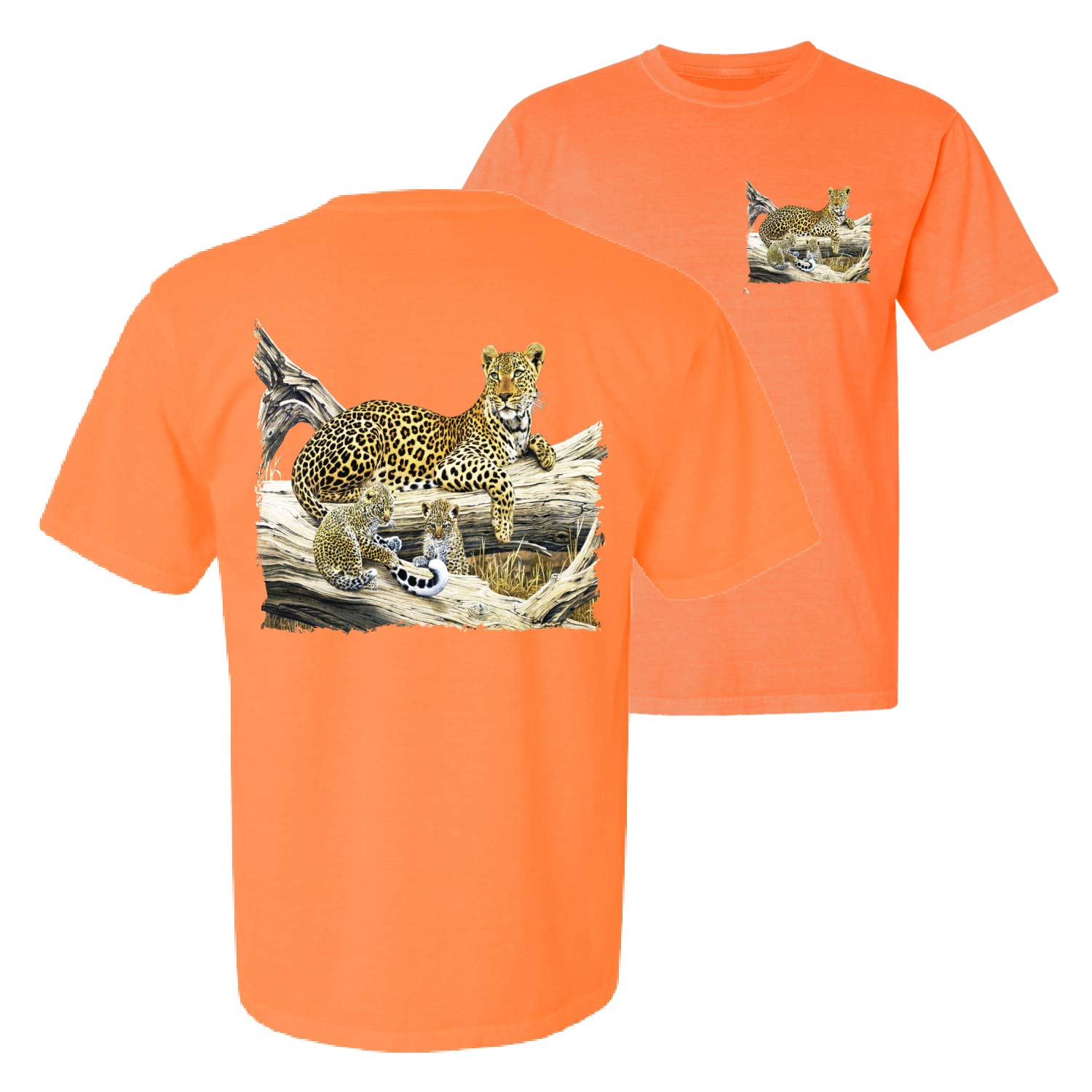Wild Forest Spotted Cheetah Print T-Shirt for Men & Women - Soft Garment-Dyed Short Sleeve Animal Lover Tee - Perfect for Safari, Zoo Trips, Wildlife Conservation Events & Casual Outings