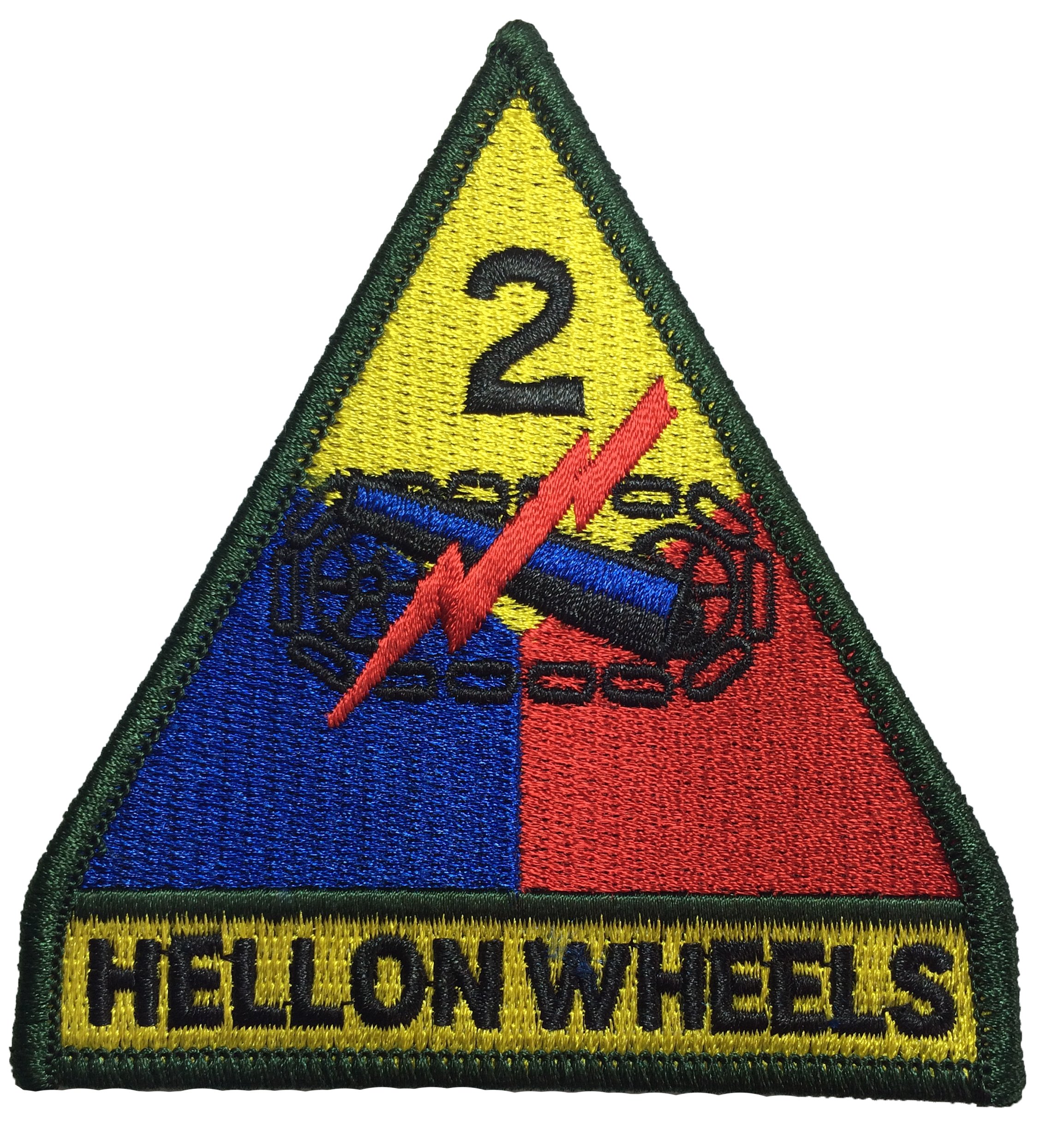 2nd Armored Division 'Hell on Wheels' US Army Iron-On Embroidered Patch - Military Badge for DIY Costumes, Jackets & Uniforms | Perfect for Veterans, Collectors & Cosplay