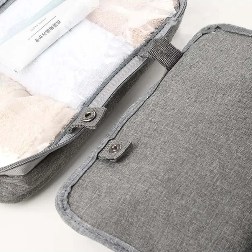 Waterproof Hanging Foldable Toiletry Bag for Travel - Lightweight Cosmetic Organizer with Hook | Perfect for Camping, Gym & Airplane Carry-on | A1352