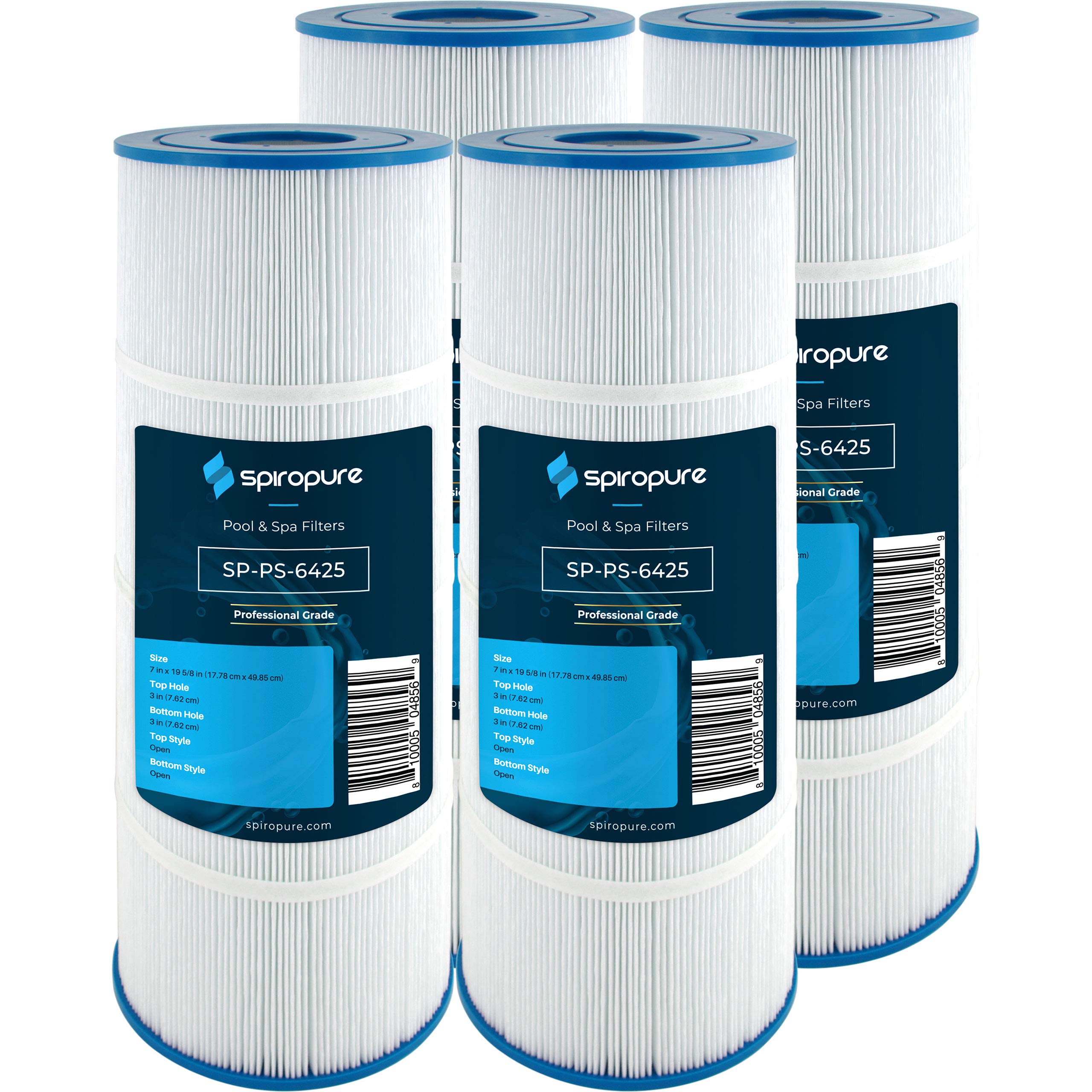 SpiroPure Replacement Spa Filter Cartridge for Pleatco PA81, Unicel C-7483, Hayward C3030 C580E - Compatible with Hot Tubs & Swimming Pools (4-Pack) - Perfect for Backyard Relaxation and Pool Maintenance