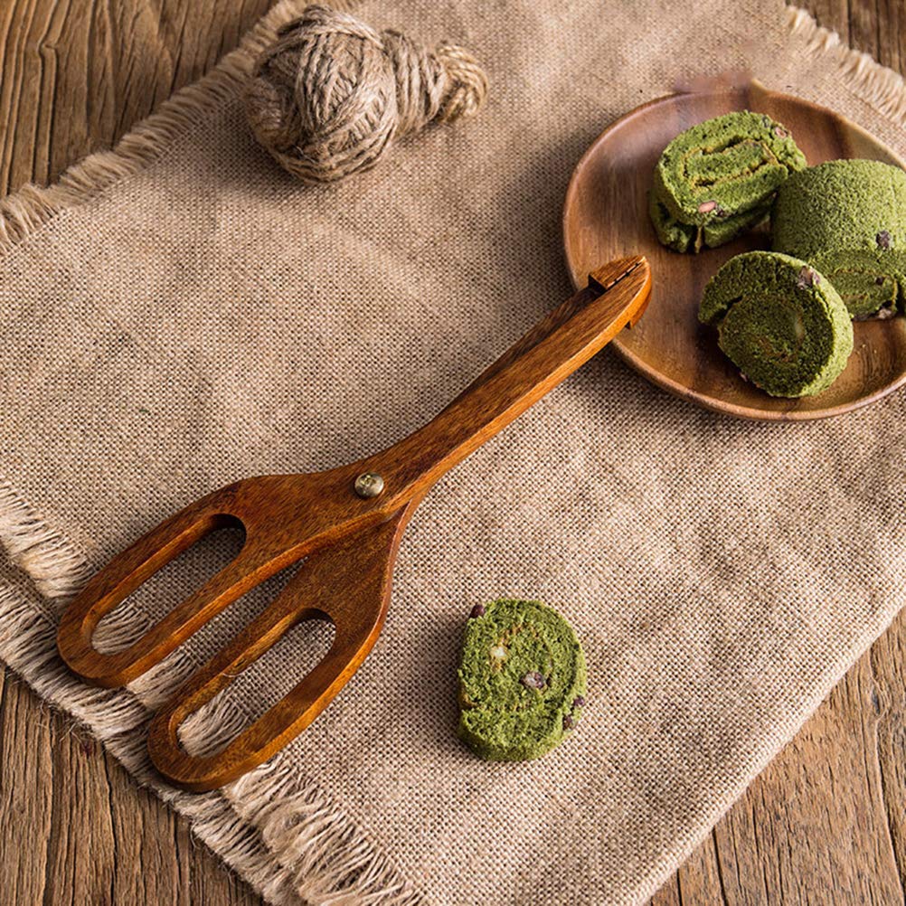 Wooden Bread Tongs - Kitchen Serving Tongs for Bread, Pastries & Food - Perfect for Baking, Serving & Buffet Use