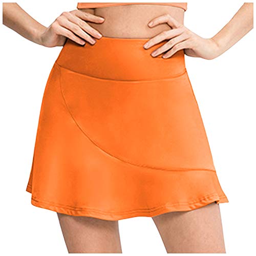 Women's Athletic Skorts with Pockets - Running Tennis Golf Workout Skirt with Built-in Shorts | Comfortable Elastic Waist for Sports & Outdoor Activities
