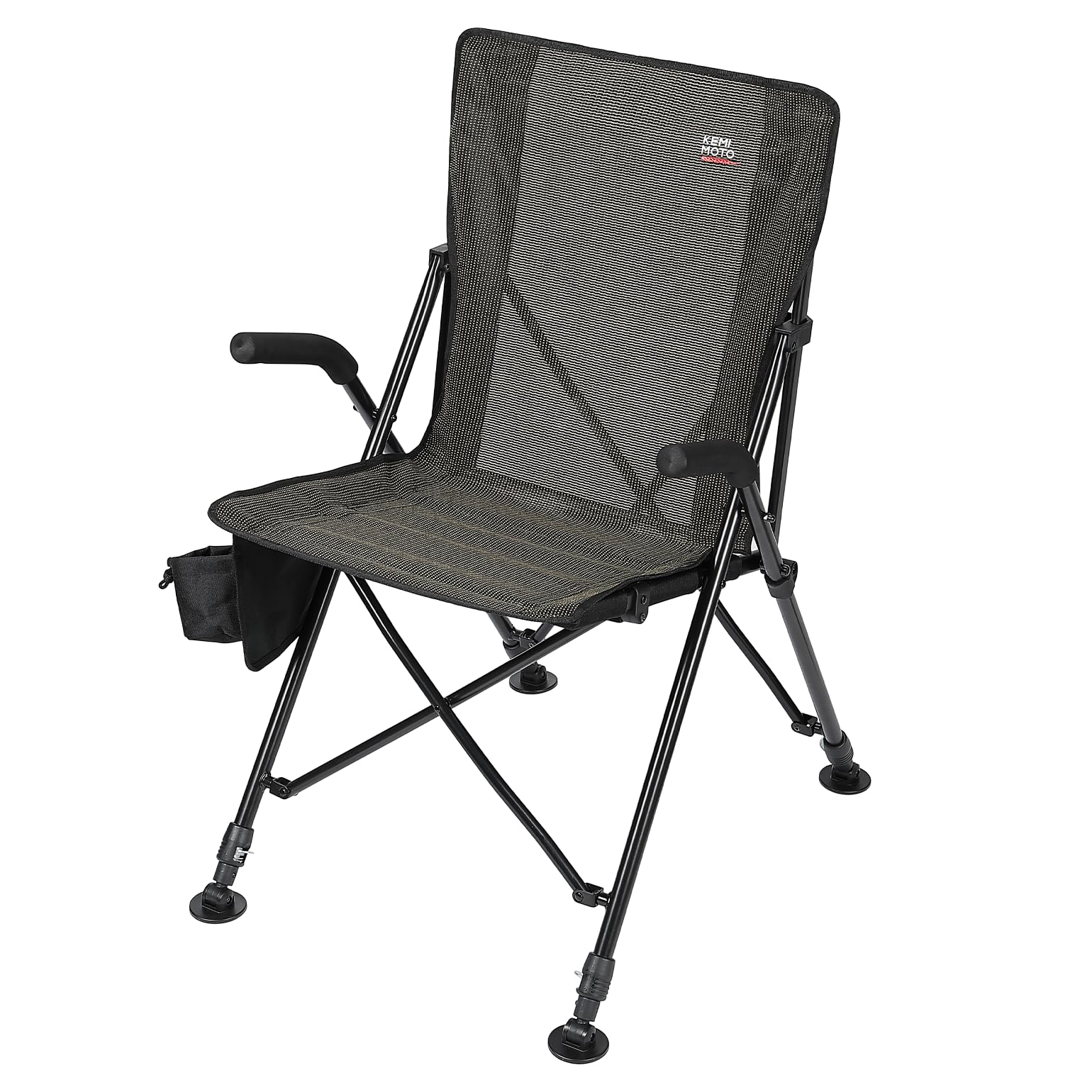 KEMIMOTO Portable Lightweight Folding Camping Chair - Adjustable Height 4-Leg Design, 300lbs Weight Capacity, Breathable & Stable Seat for Outdoor Hiking, Picnics, Beach, Backpacking and Camping Trips