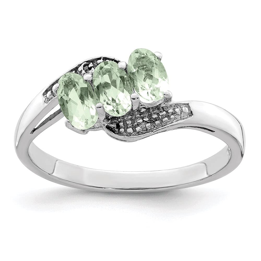 0.64ct Oval Cut Prasiolite & Diamond Accent Engagement Ring - Vintage Inspired Wedding Band for Women, Promise Ring, Anniversary Gift - Perfect for Proposals, Bridal Jewelry & Special Occasions