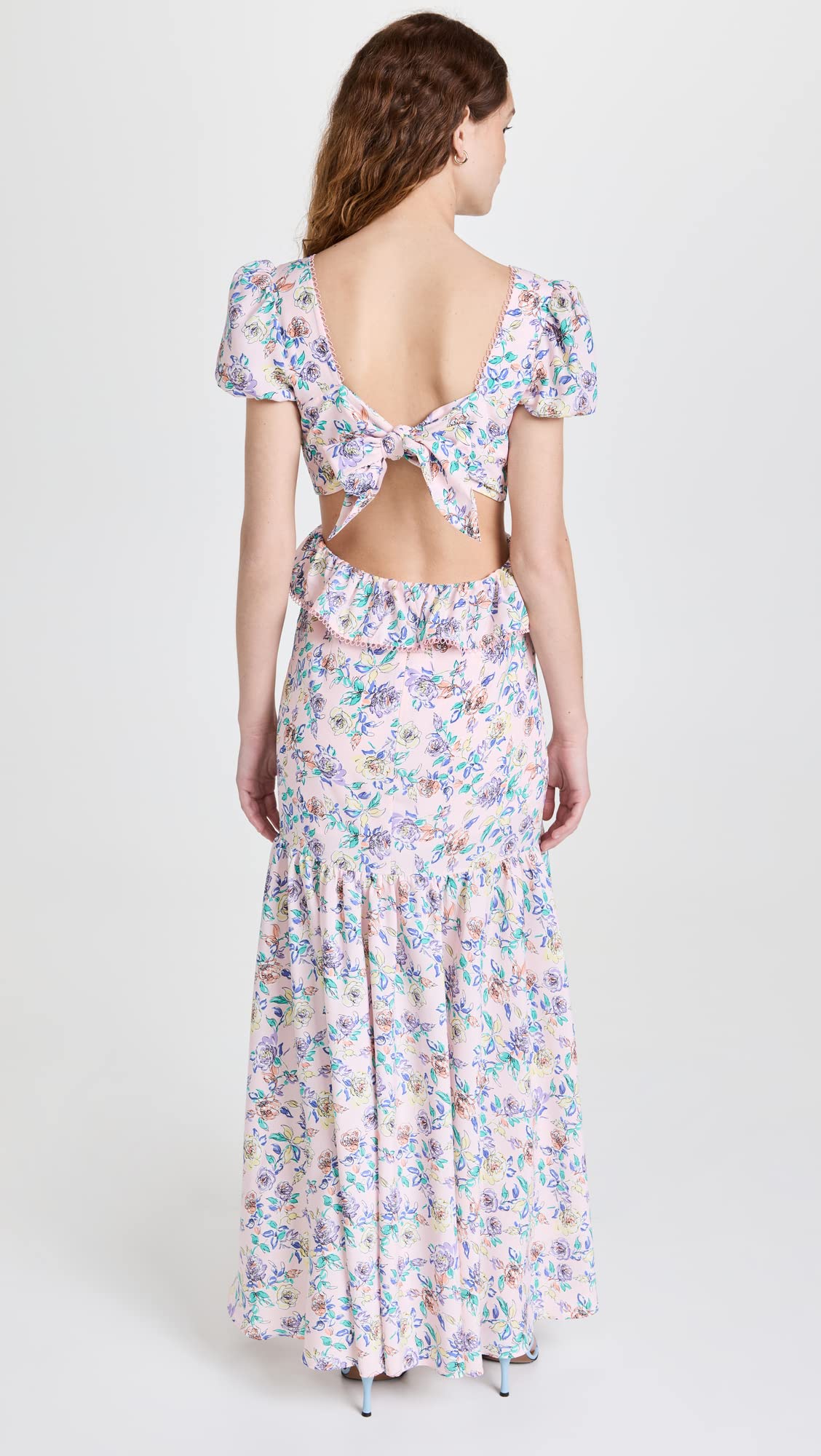LIKELY Women's Shondra Dress - Elegant Flowy Midi Dress with Floral Print, V-Neck & Ruffle Sleeves | Perfect for Summer Weddings, Parties & Casual Outings