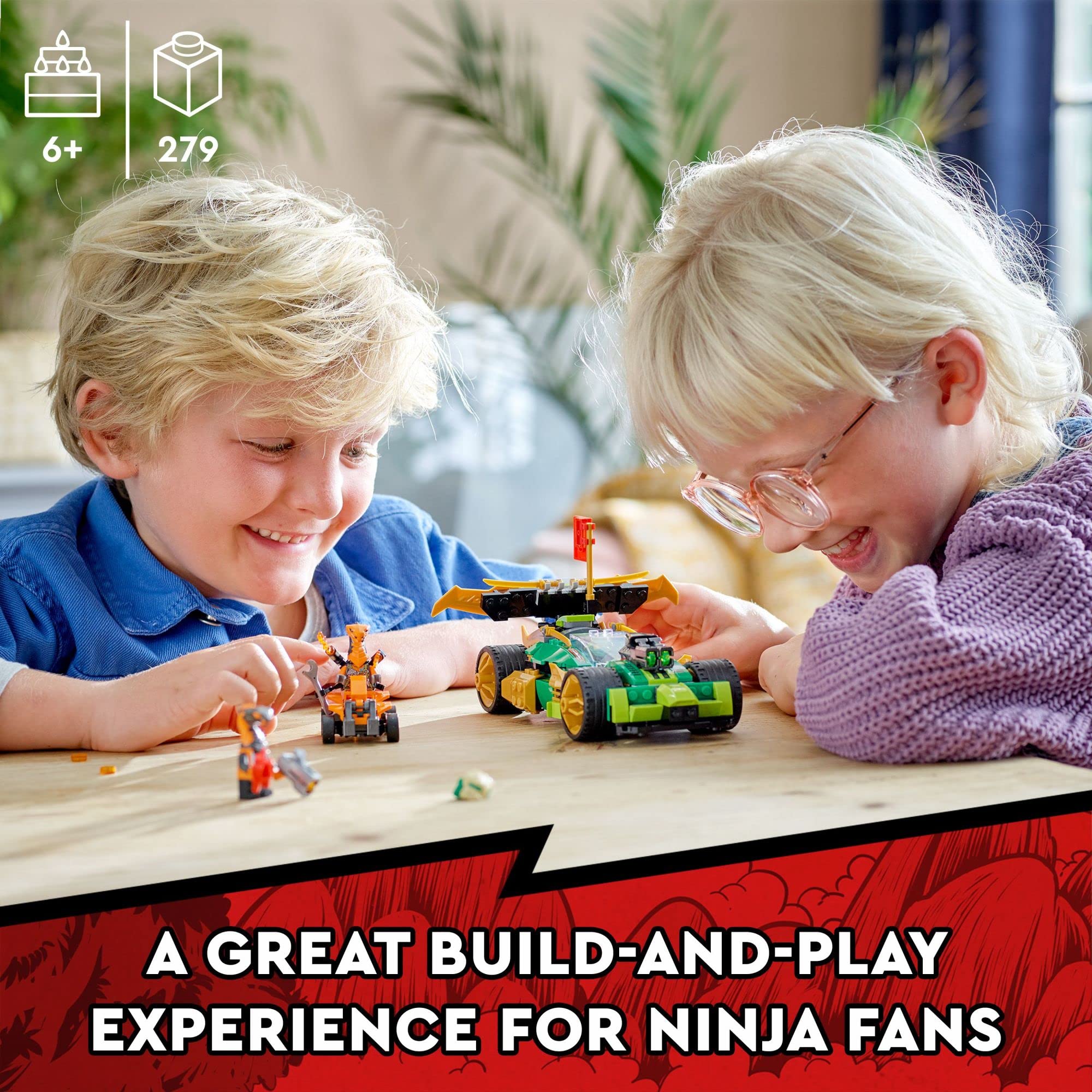 LEGO NINJAGO Lloyd's Race Car EVO 71763 Building Kit with Lloyd Toy Car & Snake Figures - 279 Piece Creative Construction Toy for Kids Ages 6+ - Perfect for Playtime, Birthday Gifts & Ninja-Themed Adventures