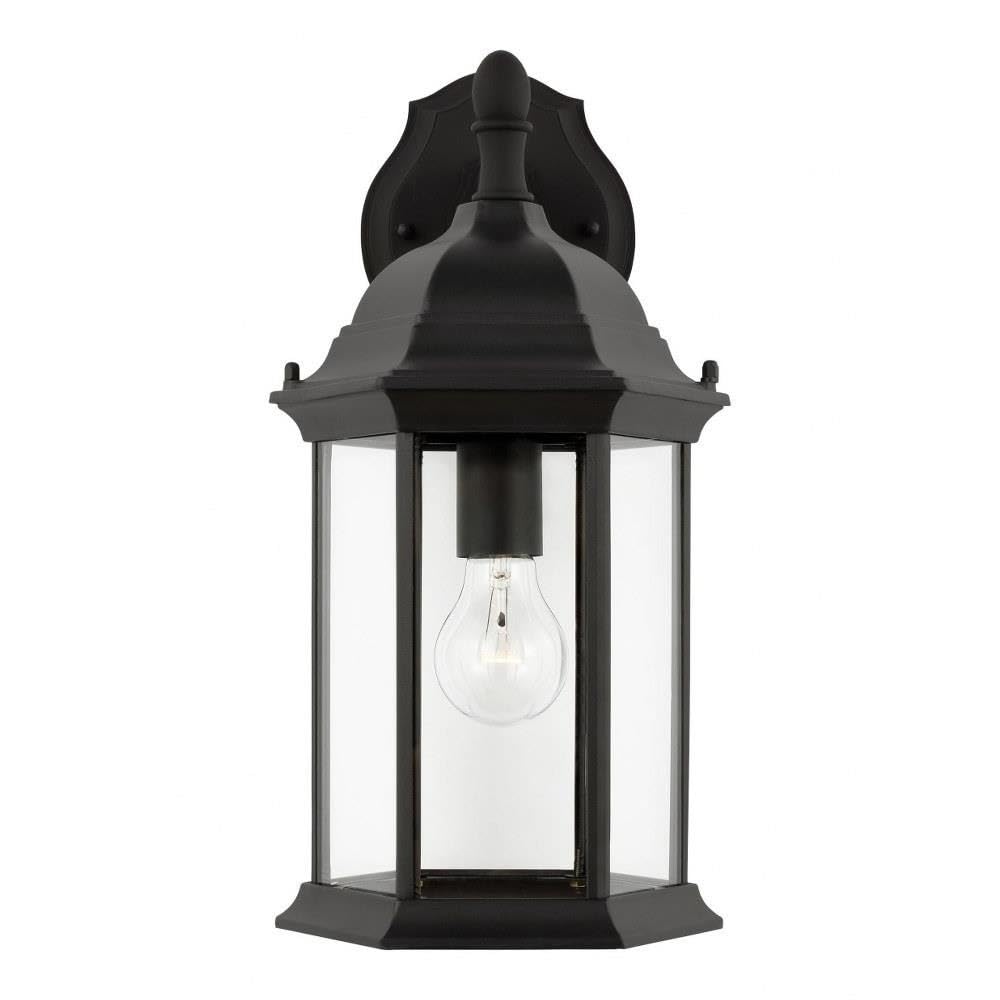 1 Light Medium Outdoor Downlight Wall Lantern - Black Finish - Incandescent Traditional Outdoor Fixture - Perfect for Porch, Patio, Garden & Entryway Lighting - Model 73-Bel-4169691