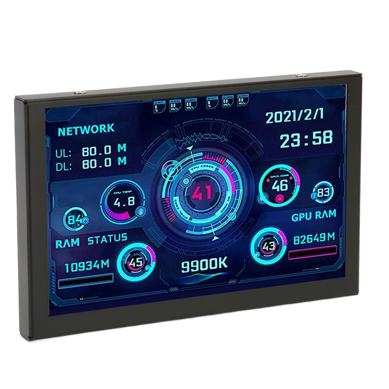 Bewinner 5 Inch IPS USB Mini Display - AIDA64 PC CPU HDD Data Monitor, Computer Sensor Panel with Temperature Display for PC ARGB Case, Secondary Screen for Gaming & Workstation Setup