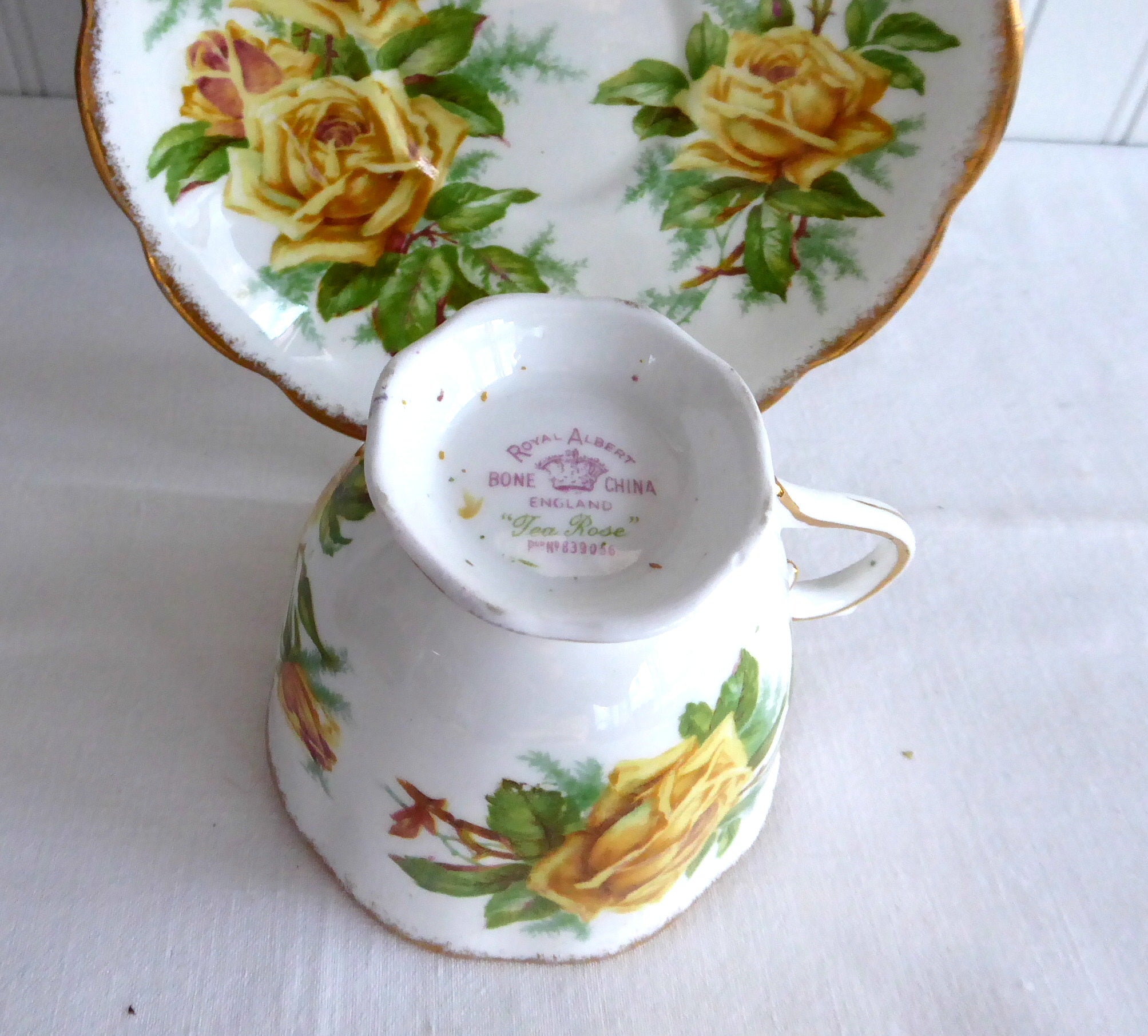 Vintage Royal Albert Tea Rose Trio Set - Yellow Roses English Bone China Teacups (1940s) | Elegant Afternoon Tea, Bridal Shower, Collectible Display