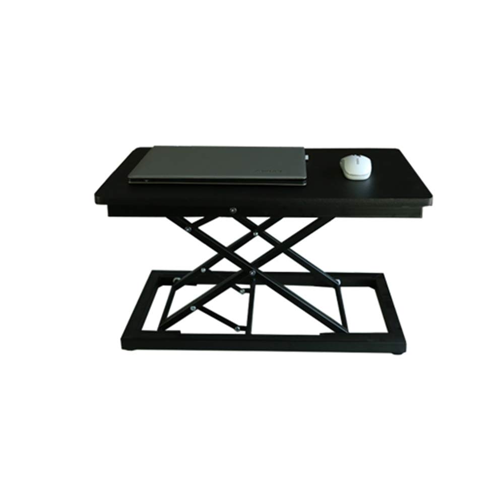 Adjustable Height Liftable Computer Desk - Foldable Standing Desk for Laptop & Notebook - Portable Mobile Workstation for Office & Home Study (White/Black, 60x34cm) - Perfect for Ergonomic Sitting & Standing Work Setup