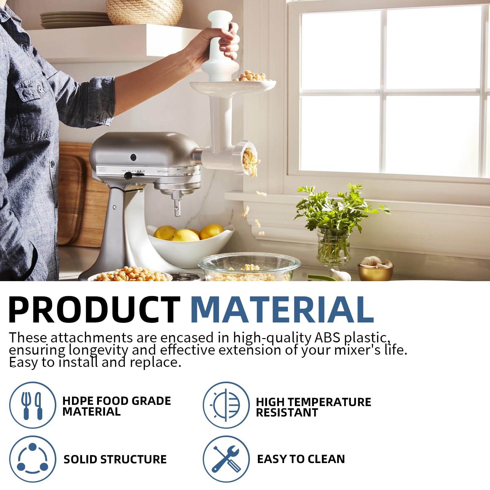 Universal Meat Grinder Pusher Stomper for KitchenAid & LEM Meat Grinders – 9.8 Inch HDPE Food-Grade Replacement Attachment (1-Pack) – Perfect for Home Butchering, Sausage Making & Food Prep