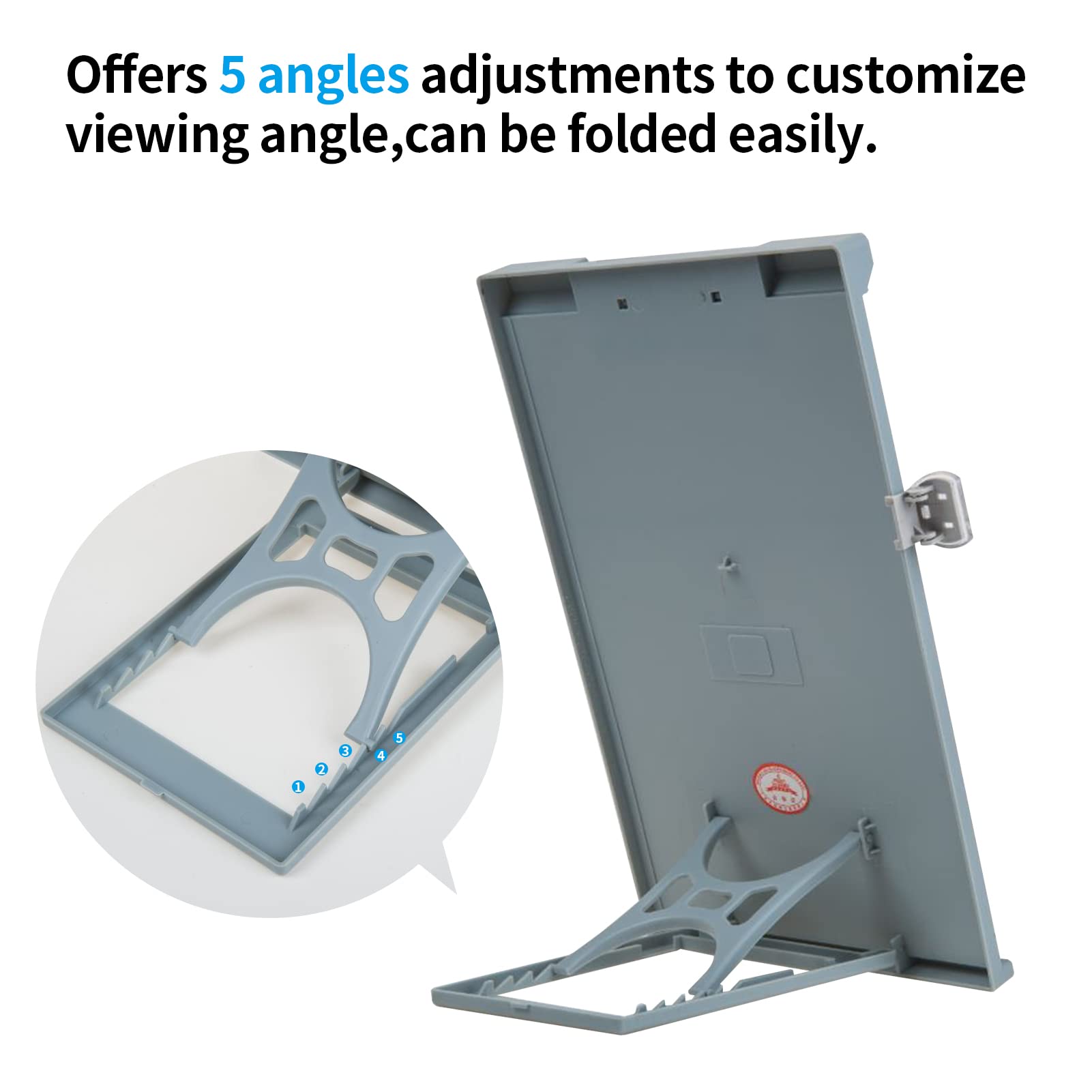 Adjustable A4 Document Holder Stand - Grey Desktop Reading Organizer for Office, School & Home | Perfect for Books, Tablets & Papers