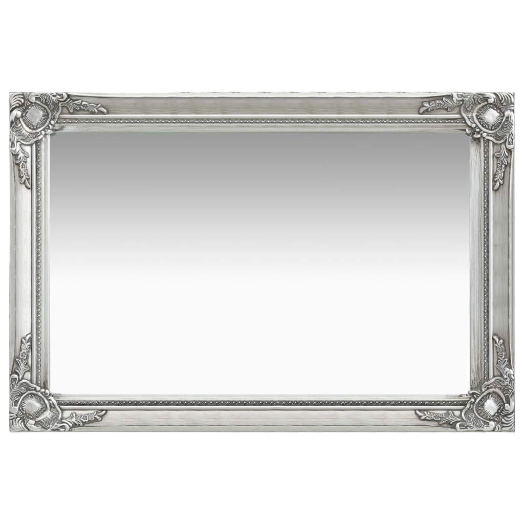 Baroque Style Silver Wall Mirror - Elegant Bathroom Vanity Mirror for Bedroom, Living Room & Dressing Room | Home Decor & Makeup Application
