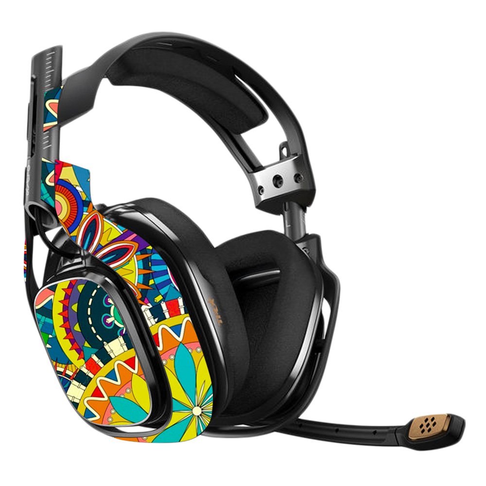 MightySkins Vinyl Decal Wrap Cover for Astro A40 3rd Gen Gaming Headset - Flower Wheels Design | Protective, Durable & Customizable Skin | Easy to Apply & Remove | Made in USA | Perfect for Gaming, Streaming & Personalizing Your Headset