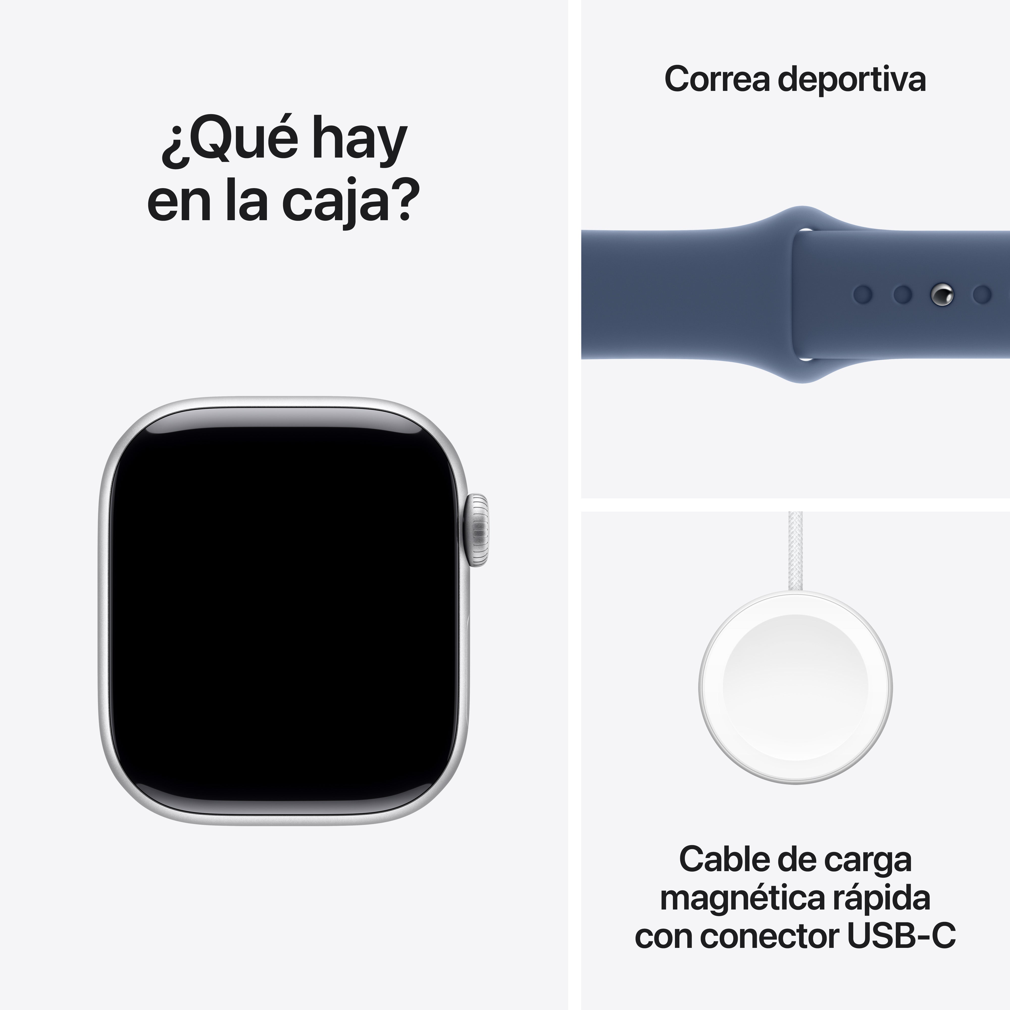 Apple Watch Series 10 GPS 42mm Silver Aluminum Case with Blue Denim Sport Band S/M - Perfect for Fitness Tracking & Everyday Wear