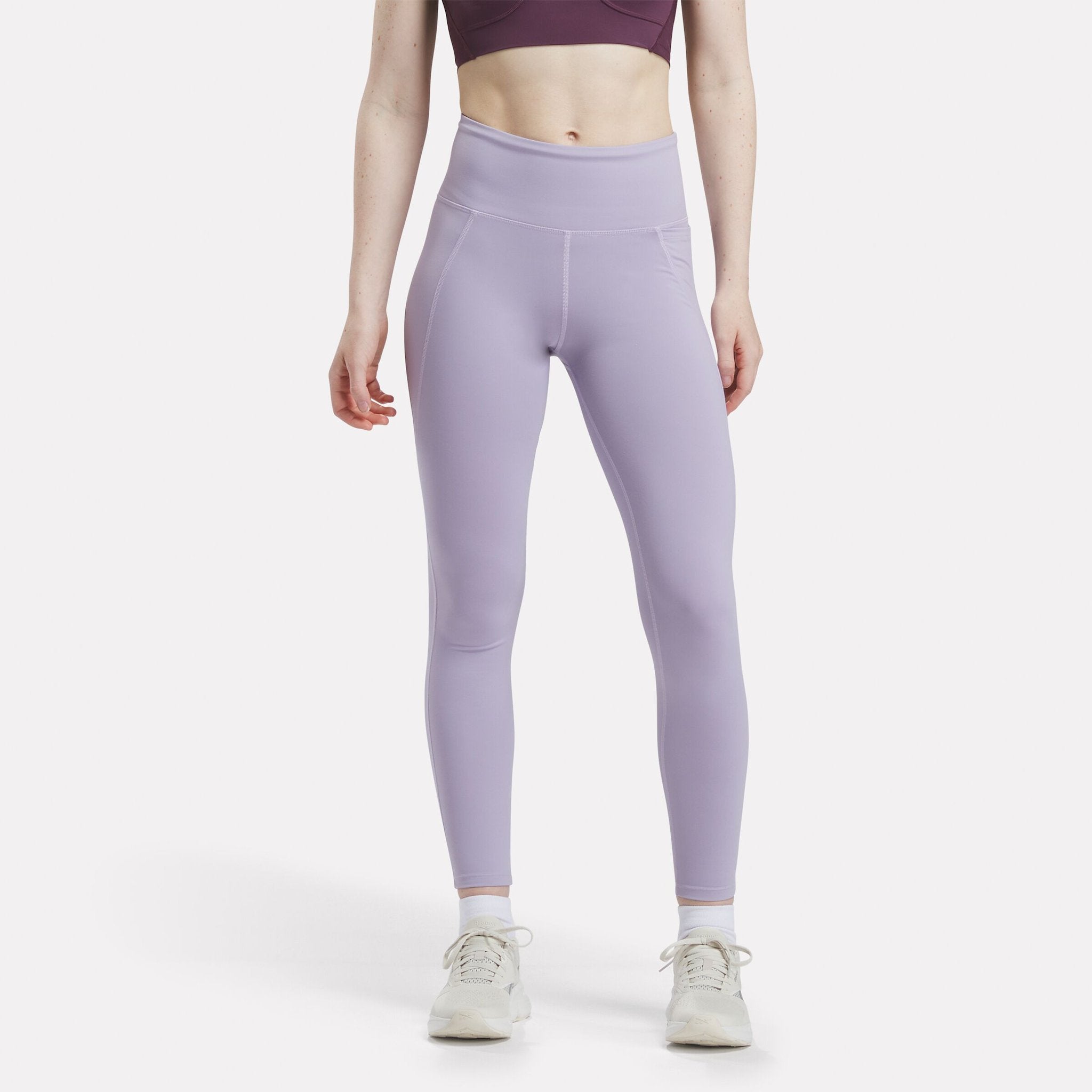 Reebok Women's Lux High Rise Purple Tight Leggings - Workout, Yoga & Running - Comfortable & Stylish Activewear for Fitness & Lounge