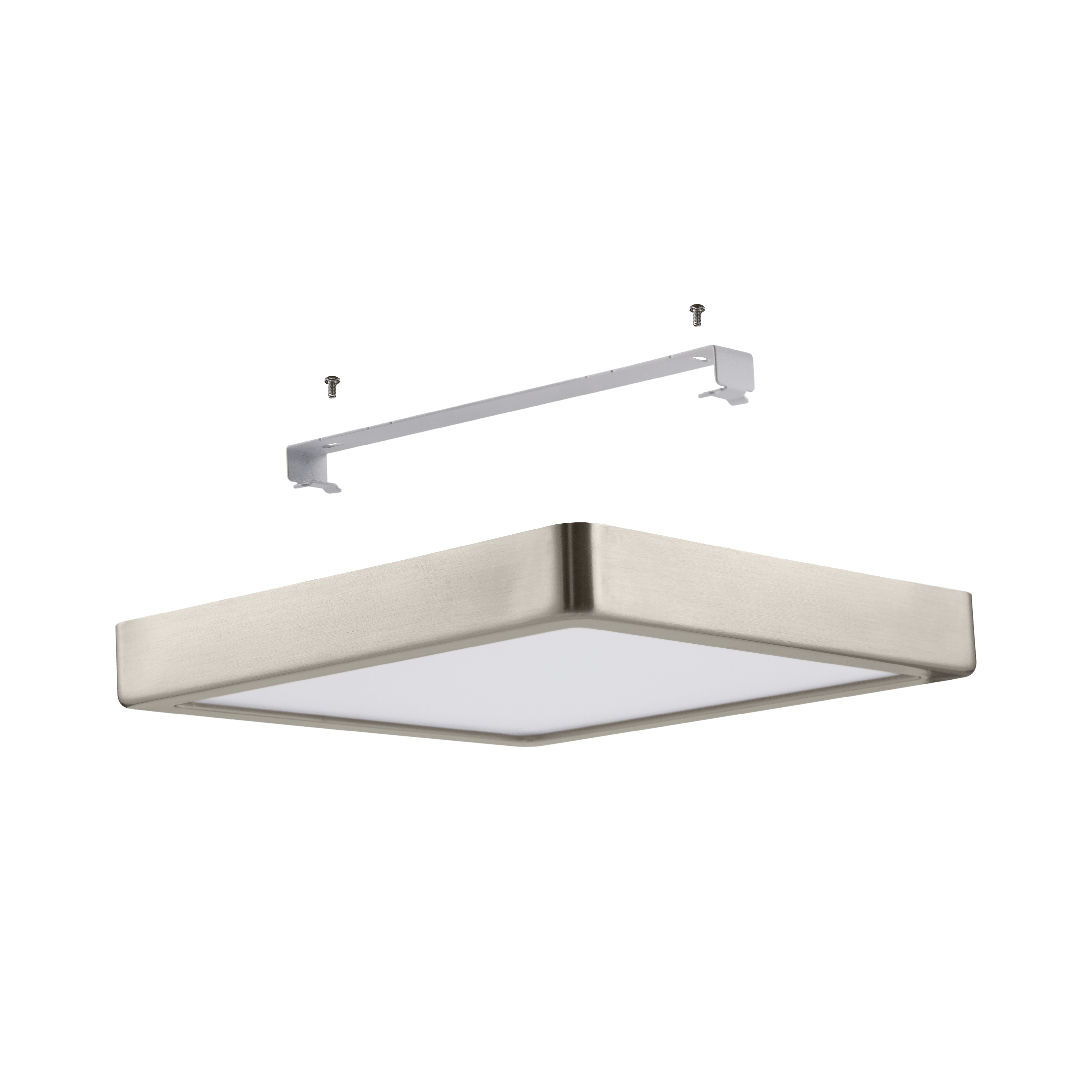 Eglo Connect Fueva Z Smart LED Nickel Square Ceiling Light - Dimmable WiFi-Enabled Fixture for Modern Home, Bedroom & Office Lighting