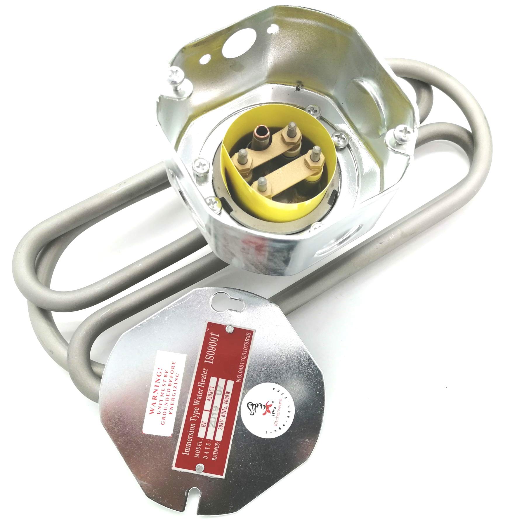5000W Electric Water Immersion Heater Element for Steam Tables & Buffet Warmers - 208V 1-Phase Commercial Food Warming Solution - Perfect for Catering, Restaurants and Buffet Service