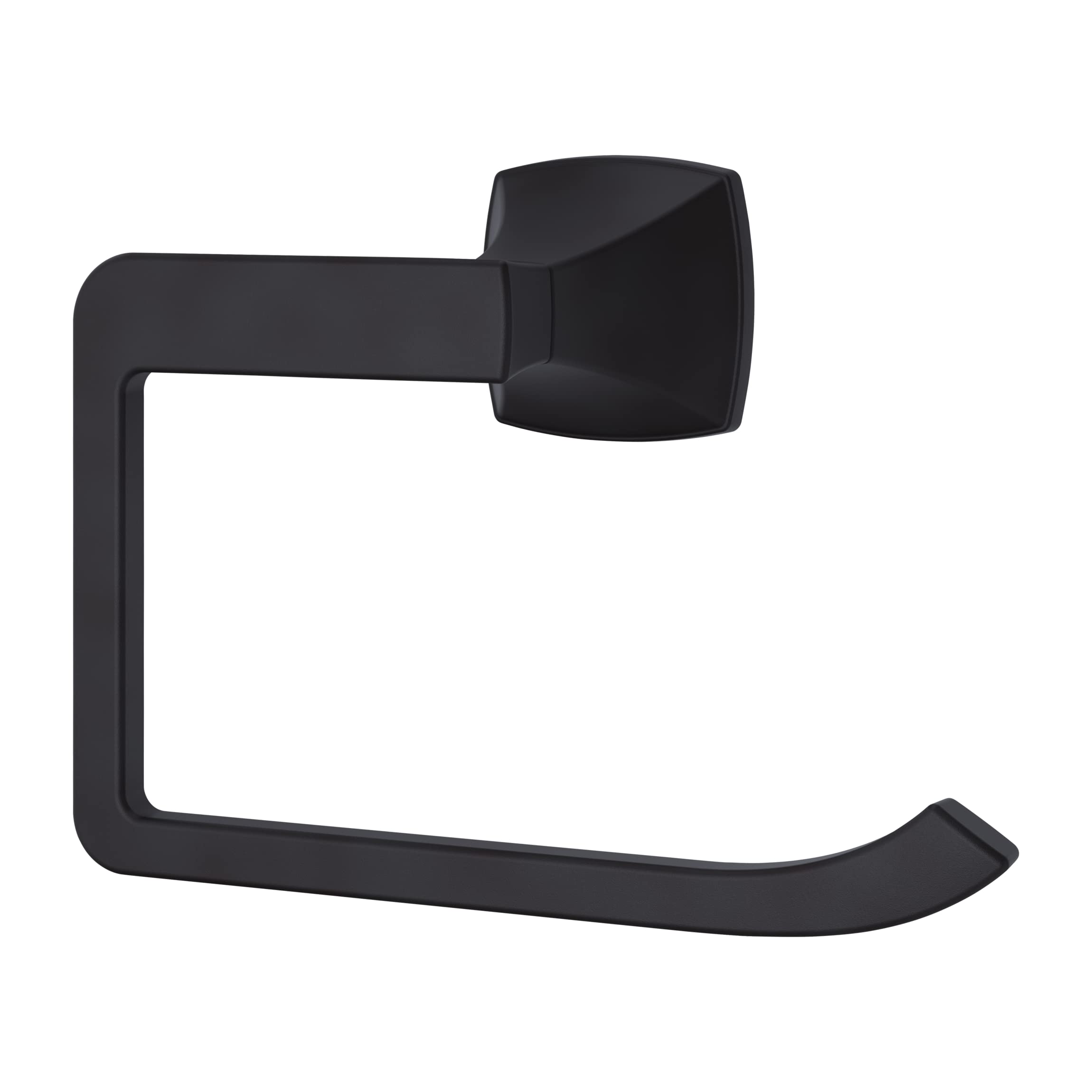 Pfister Venturi Matte Black Towel Ring - Wall Mounted Bathroom Hand Towel Holder with Screw-In Installation - Perfect for Powder Rooms, Guest Bathrooms & Spa-Style Showers