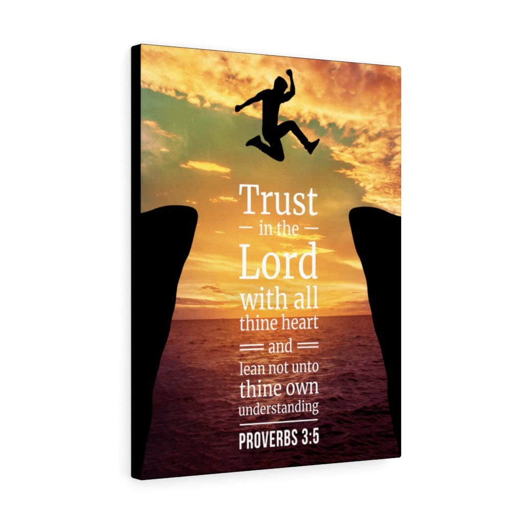 Trust in The Lord Proverbs 3:5 Christian Wall Art - Bible Verse Print for Home Decor, Ready to Hang Scripture Wall Art - Perfect for Living Room, Bedroom & Church Decorations