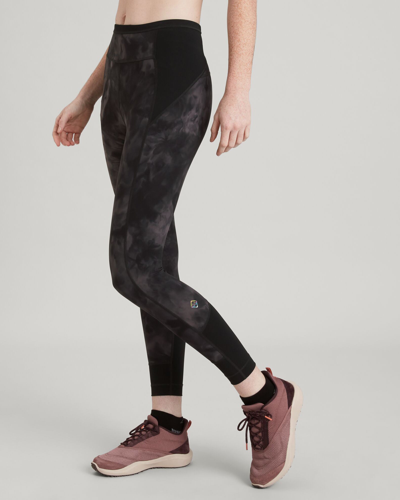 WELL.DER.NESS Women's High Waisted 7/8 Yoga Leggings - Light Quartz Sunburst Print for Workout, Running & Lounge Wear