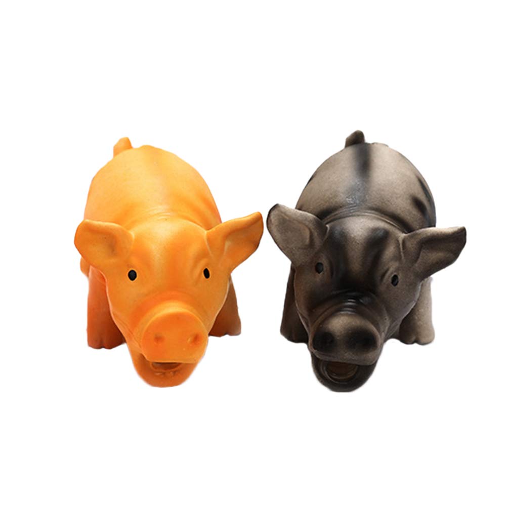 Baluue 2pcs Dog Chew Toys for Small Puppies - Squeaky Pig Toy for Teething & Playtime