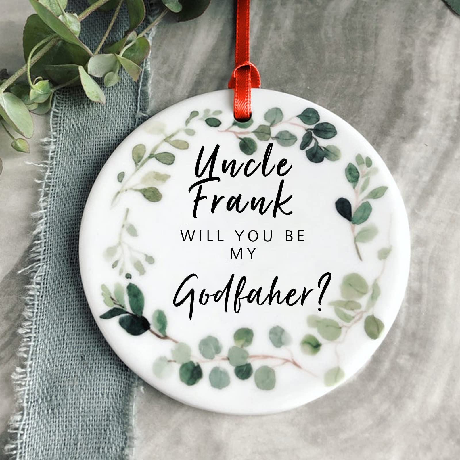 Personalized Godparents Christmas Ornaments - Unique Godmother & Godfather Gifts from Godson or Goddaughter - Engraved Keepsake for Holiday Decor & Special Occasions - Perfect for Christmas Tree, Baptism, Anniversary & Family Celebrations