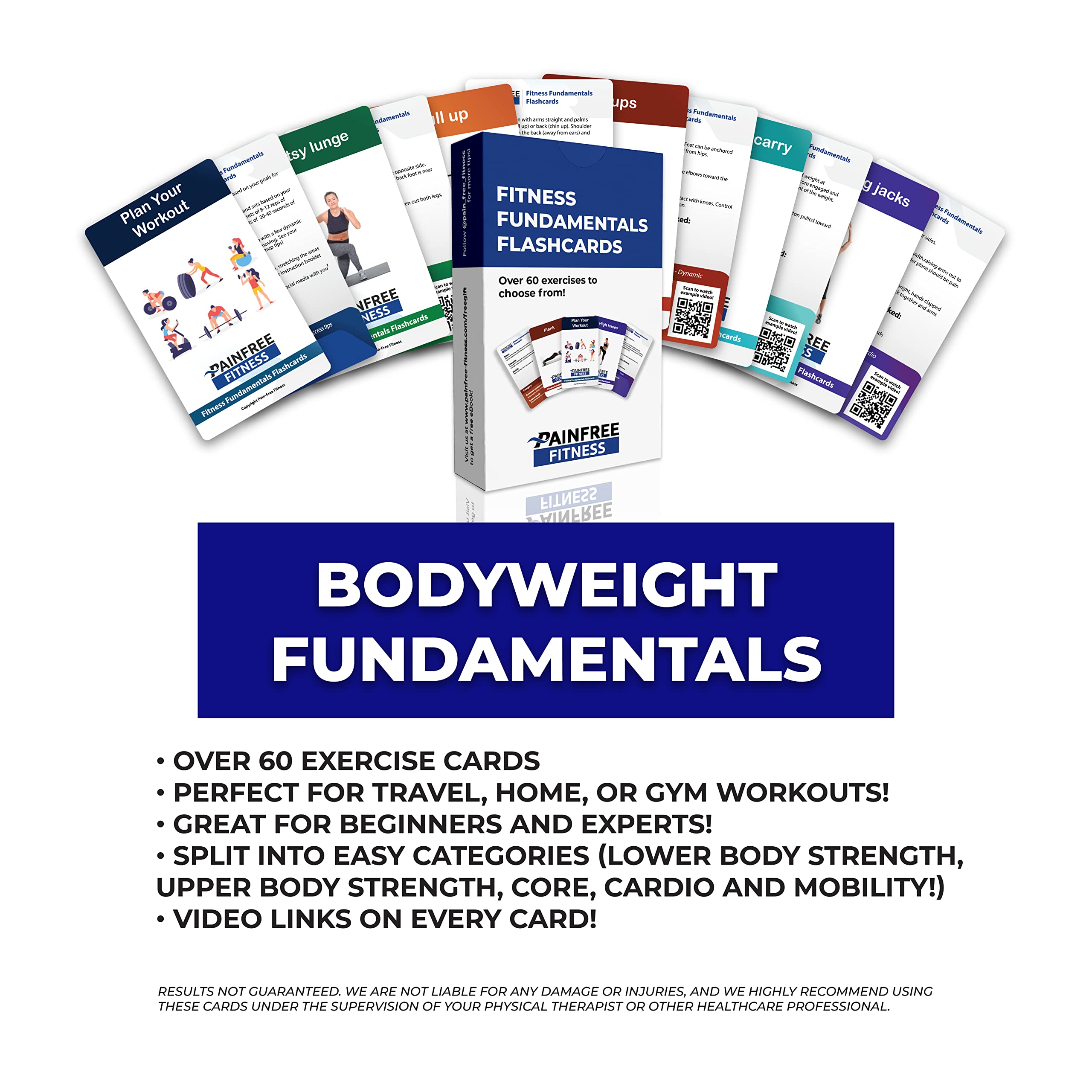 Exercise Flash Cards - Home Workout Cards for Women & Men | Portable Fitness Training Deck | Perfect for Gym, Travel & Quick Workouts
