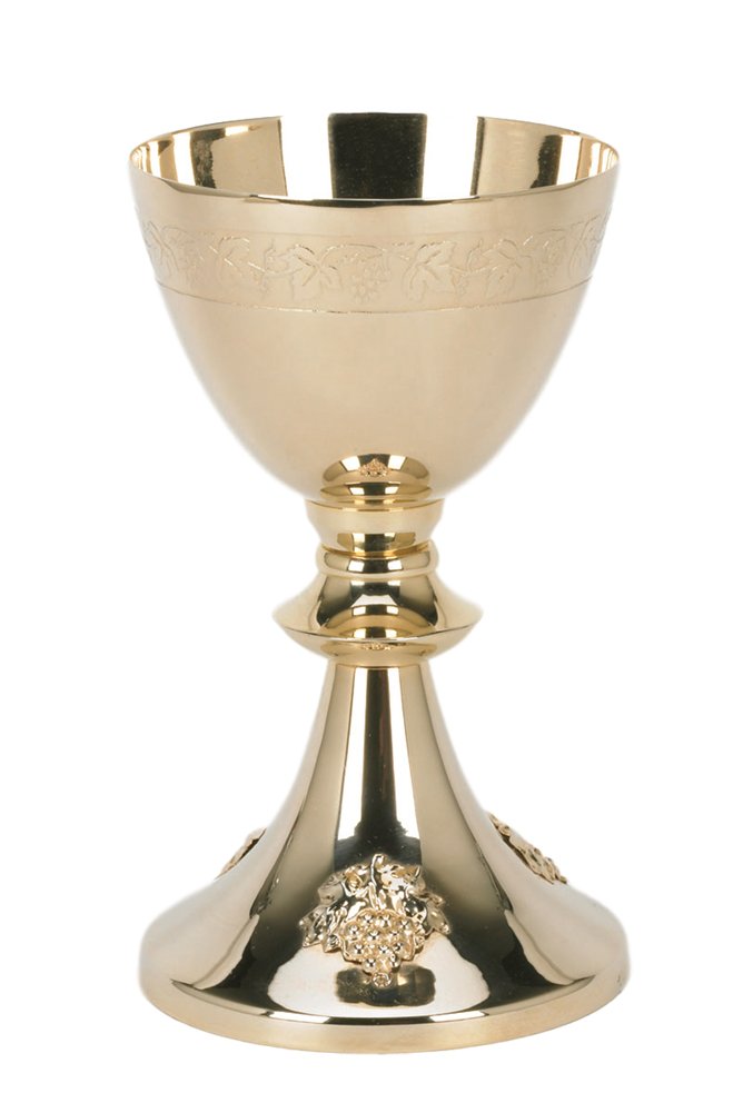 Elegant Grape Cluster Design Chalice and Paten Set for Holy Communion - Perfect for Church Services, Weddings & Religious Ceremonies