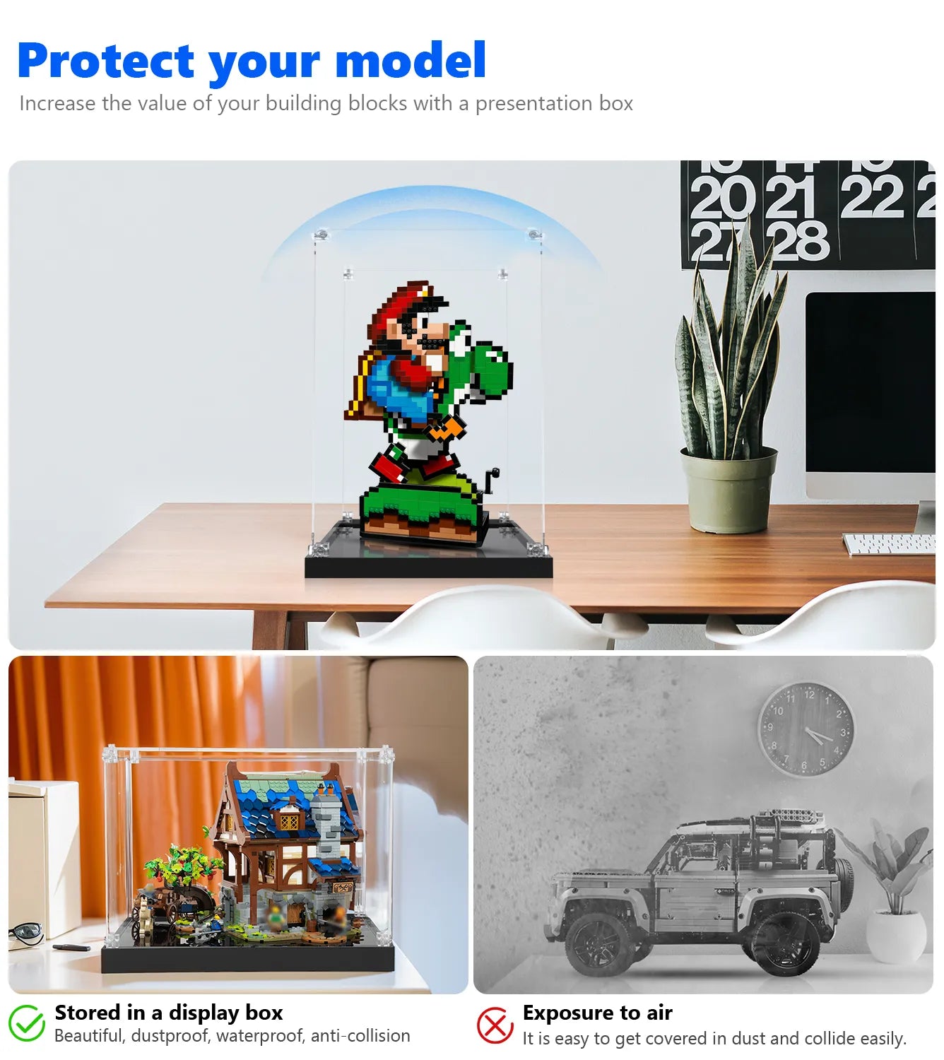 LEGO Super Mario World™: Mario & Yoshi 71438 Display Case - Protective Showcase for LEGO Building Blocks - Perfect for Collectors & Home Decor