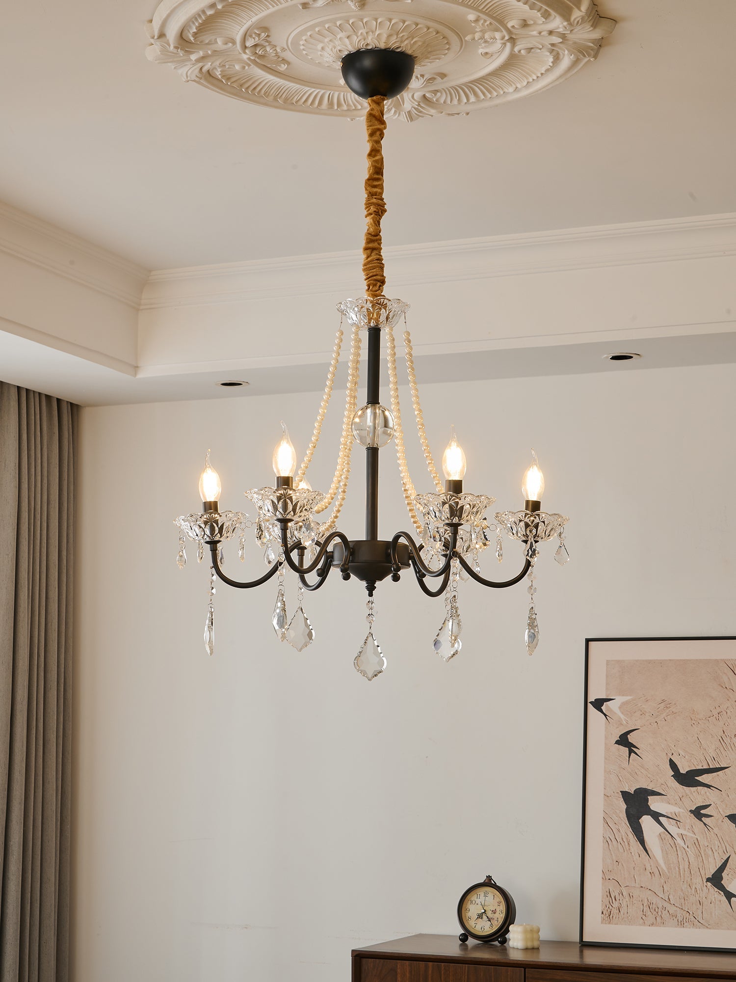 Greenville Crystal Chandelier - Elegant Modern Ceiling Light Fixture for Dining Room, Living Room & Bedroom Decor