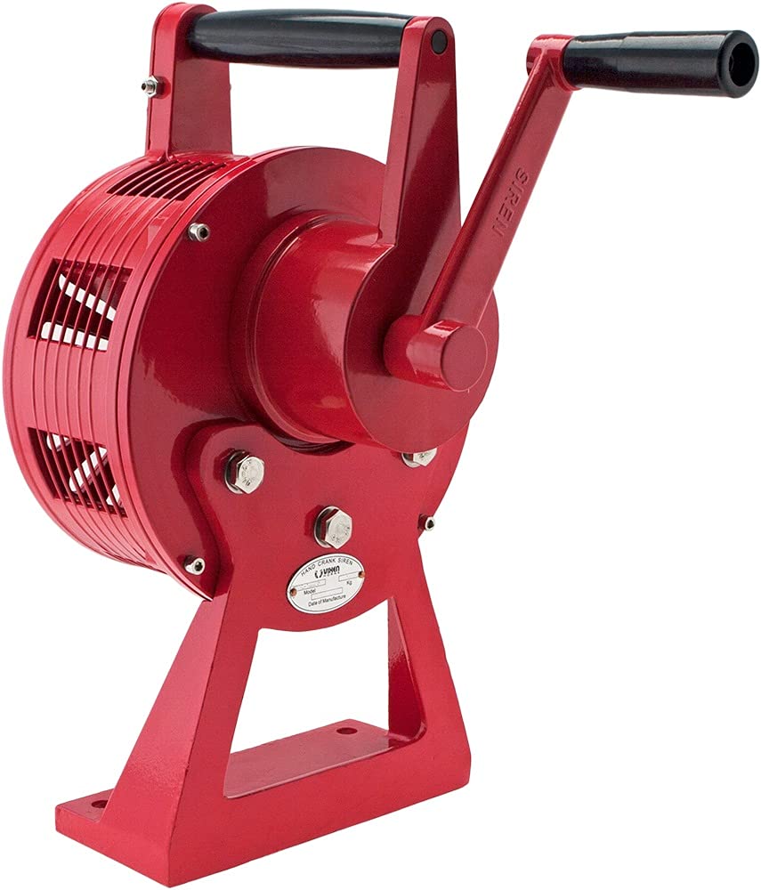 Vixen Horns VXS-1200MR Heavy Duty Hand Crank Air Raid Siren - 120dB Loud Tornado Warning Alarm with Table Mount for Emergency, Construction Sites & Storm Safety | Ideal for Fire Alerts, Disaster Preparedness & Industrial Use