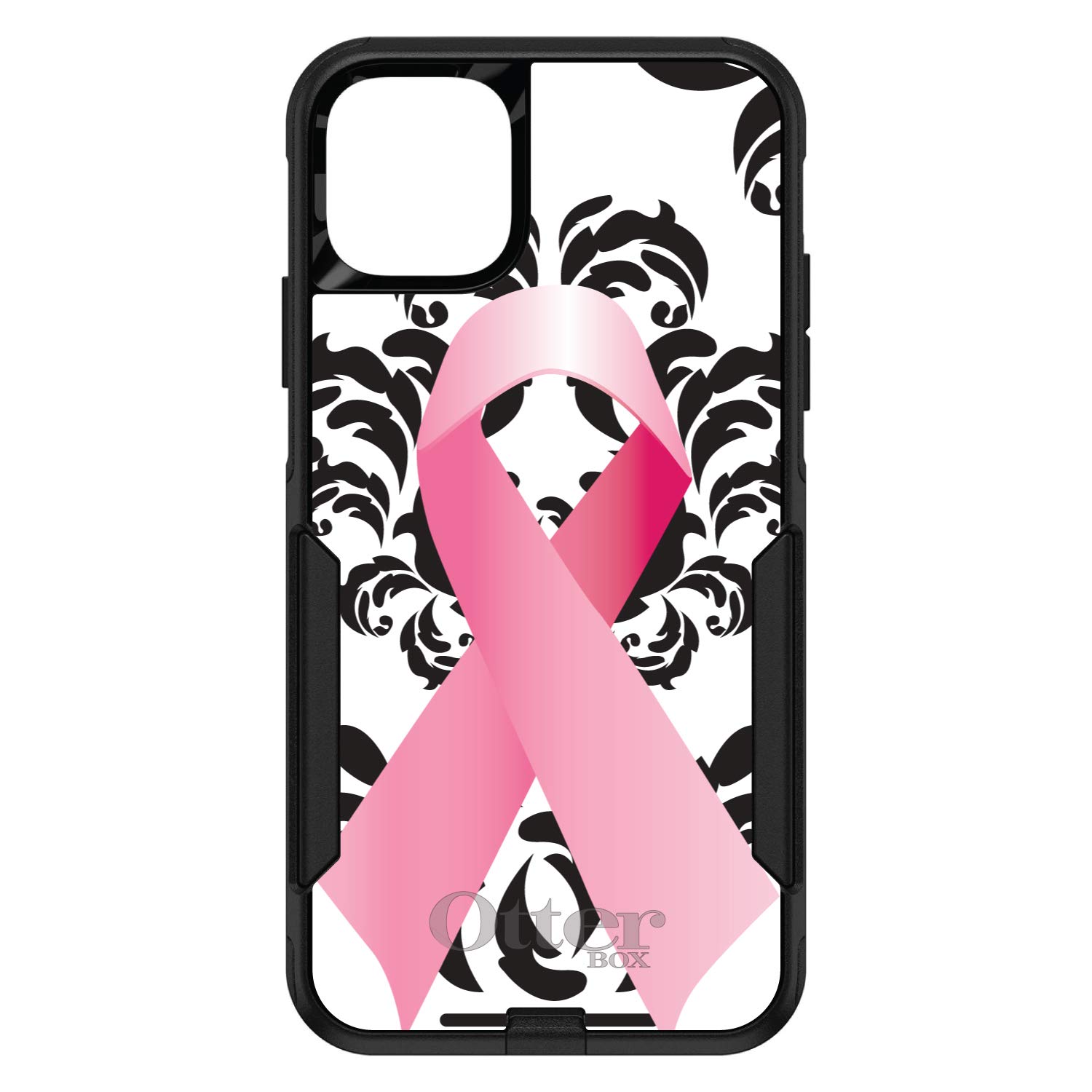 DistinctInk iPhone 13 Mini Case (5.4 Inch) - Slim Protective Phone Cover with Pink Ribbon Design, Durable Shockproof Replacement for OtterBox Commuter - Breast Cancer Awareness Support - Perfect for Work, Travel & Everyday Use