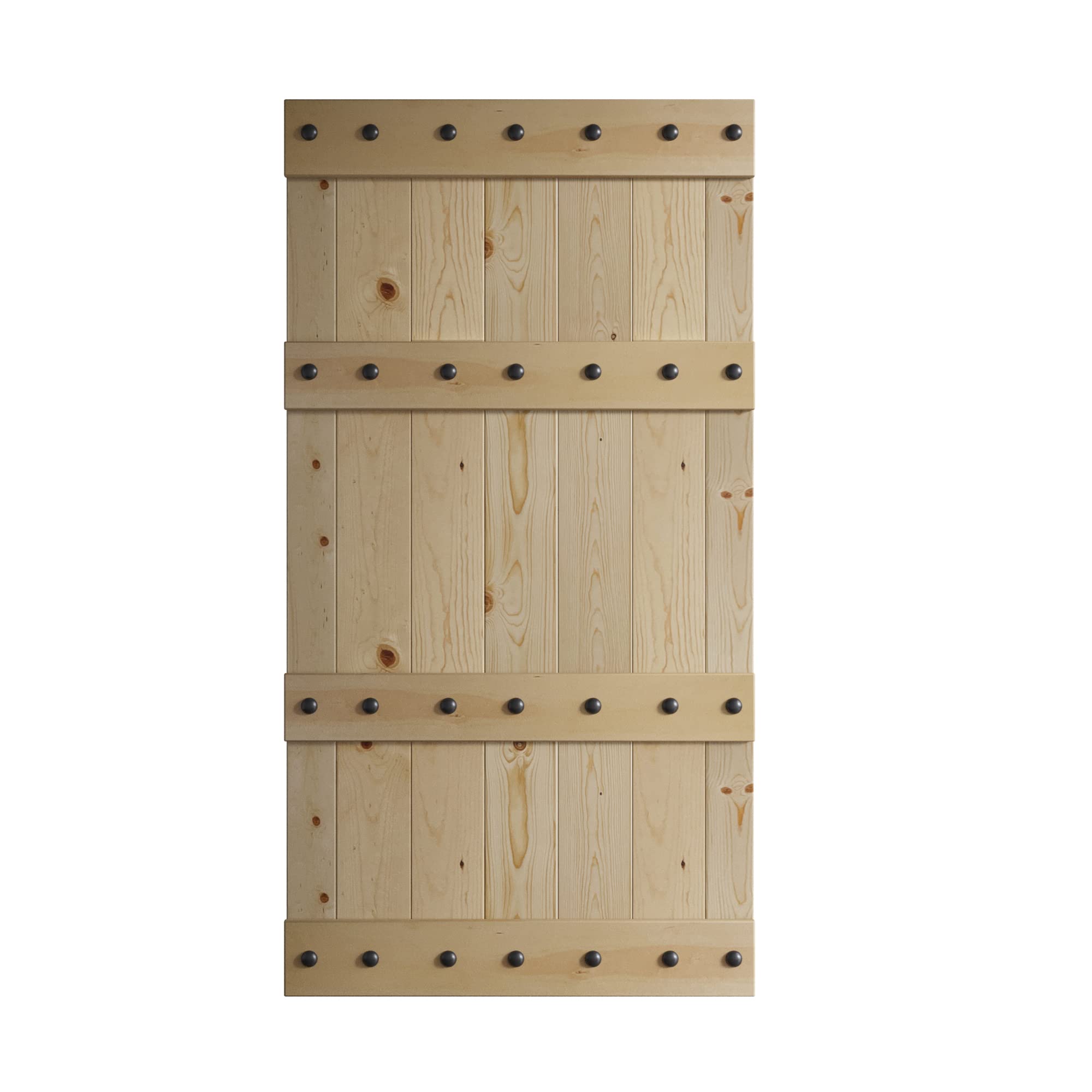 COAST SEQUOIA 42x84 Inch Castle-Series DIY Knotty Wood Sliding Barn Door - Unfinished Solid Wood Barn Door for Bedroom, Closet & Farmhouse Style - No Hardware Included