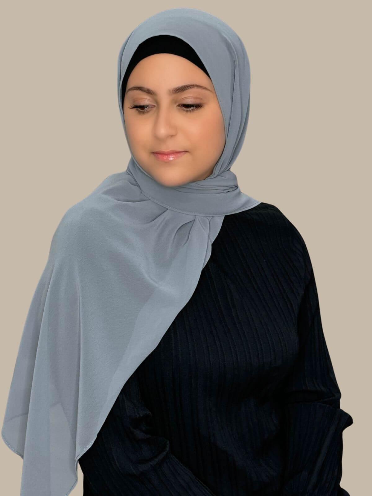 Luxury Chiffon Hijab for Women - Modish Girl Gravity Grey Scarf - Perfect for Daily Wear, Prayer, and Special Occasions