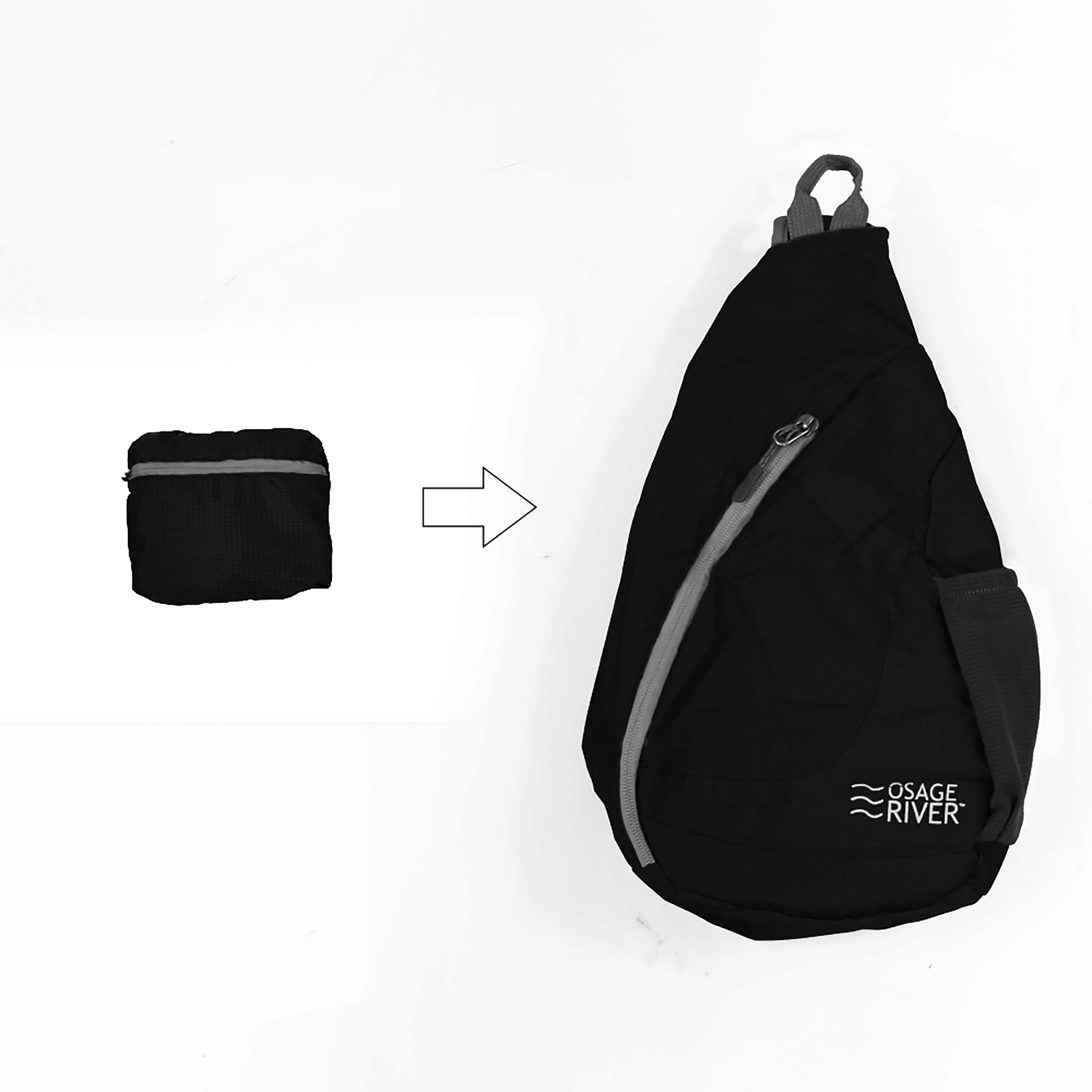 OSAGE RIVER Taber Sling Bag - Foldable Crossbody Bag for Men & Women, Lightweight Travel Shoulder Pack for Hiking, Cycling, Work & Daily Use