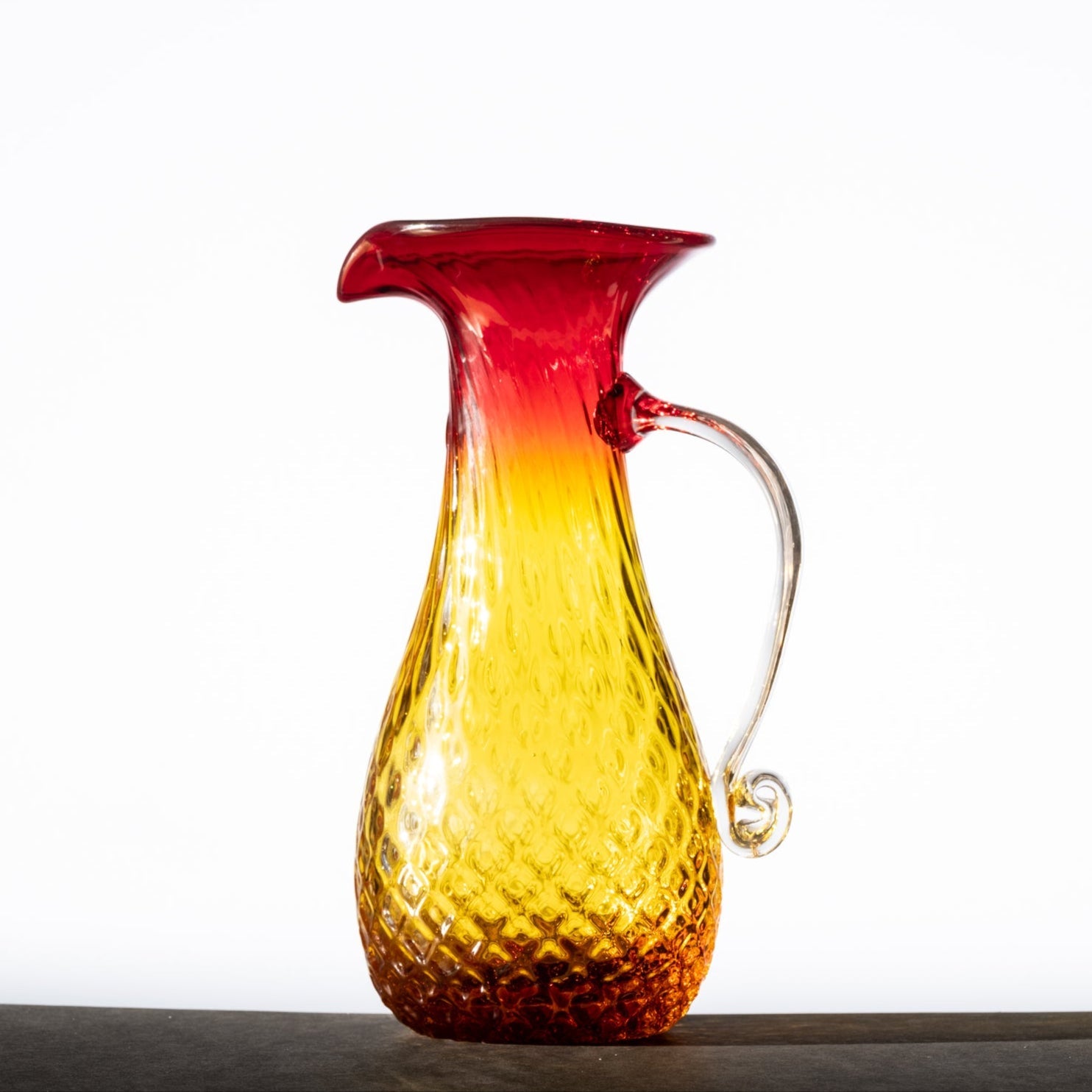 2511D Diamond Optic Drinkware Set - 12-Piece Orange Glass Cups & Tumblers for Cocktails, Juice, Iced Tea - Elegant Barware for Home, Parties & Restaurants