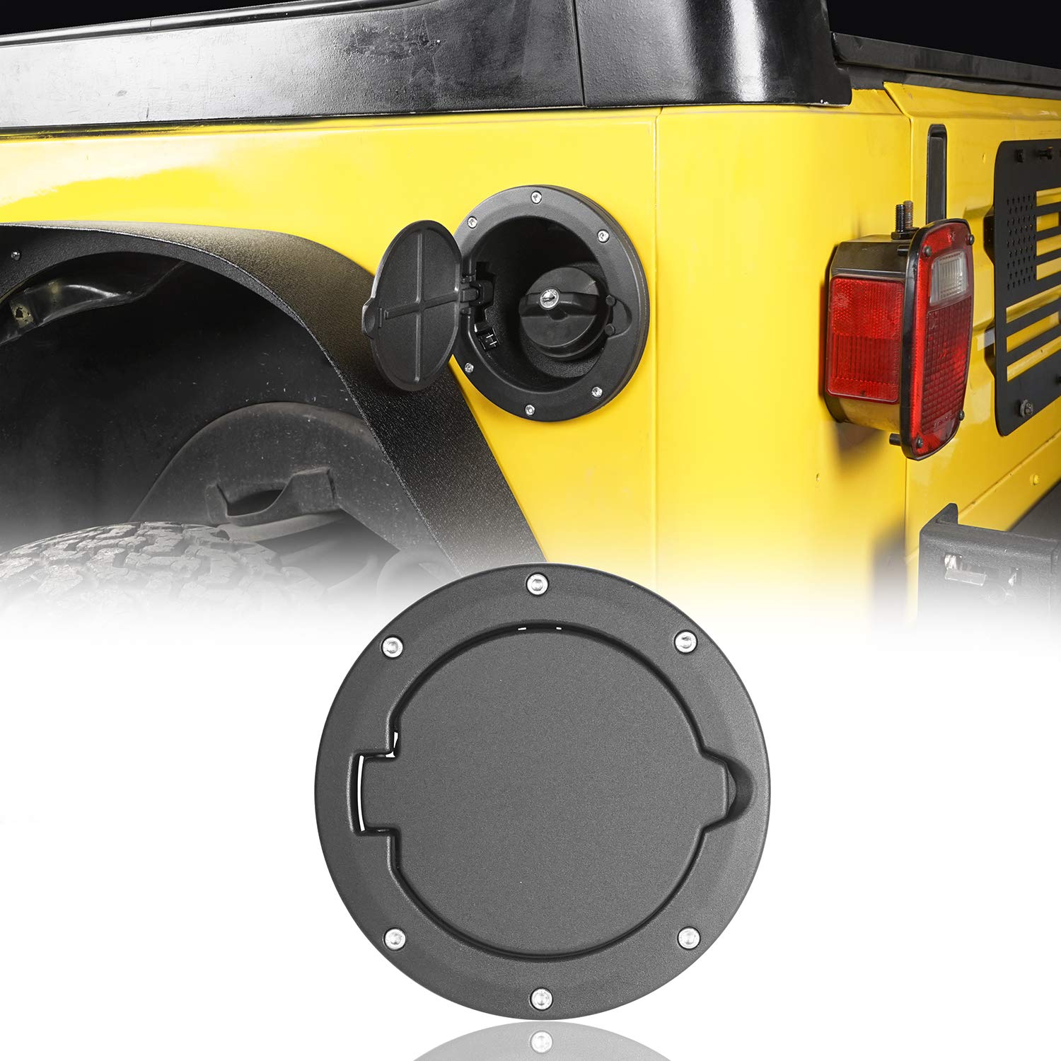 Wrangler Gas Cap Cover | Fuel Filler Tank Cover Replacement for Jeep TJ Wrangler (1997-2006) | Durable & Weatherproof | Perfect for Off-Roading & Daily Driving