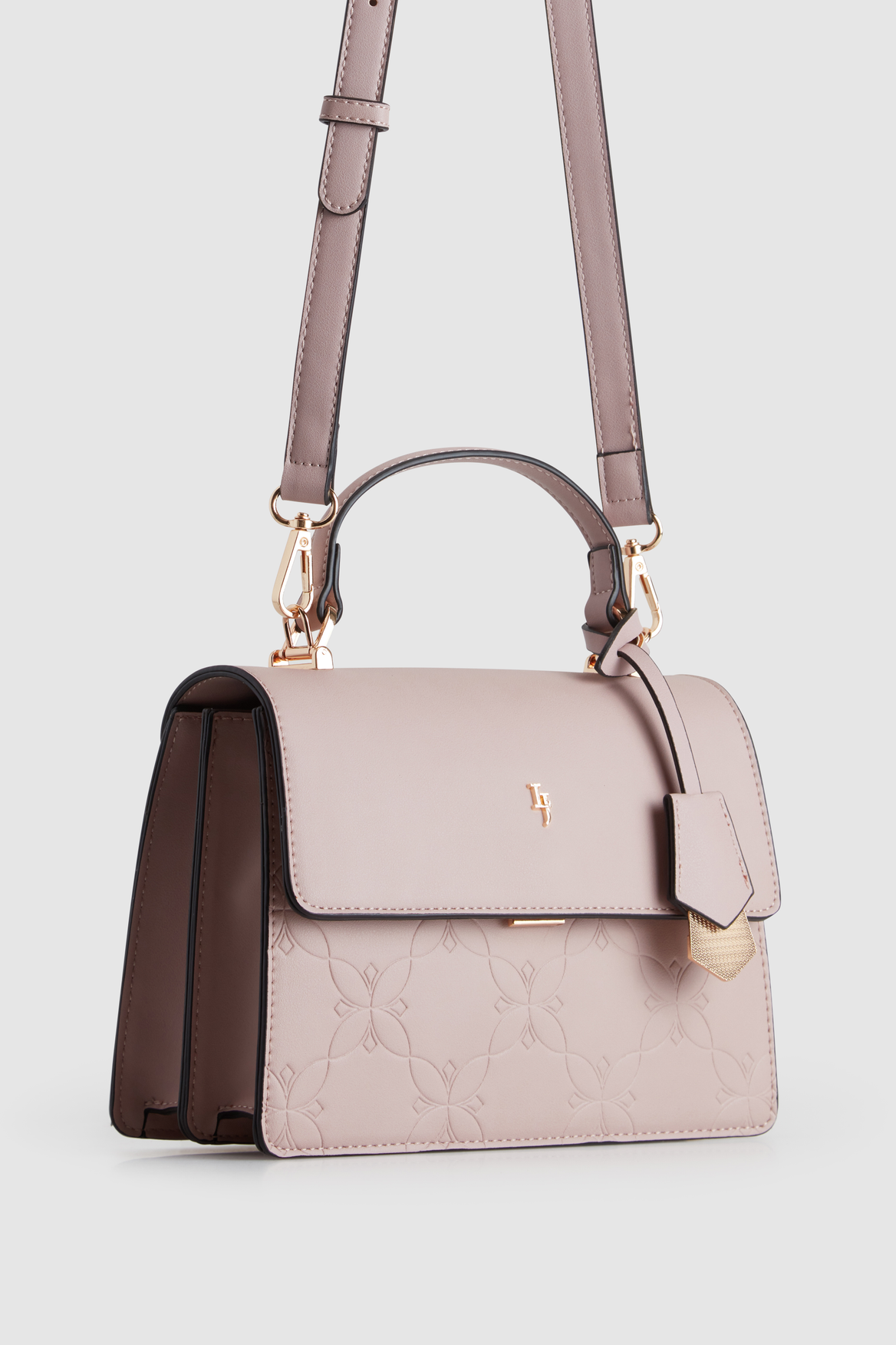 Elegant Embossed Leather Top Handle Handbag for Women - Perfect for Work, Travel & Evening Events