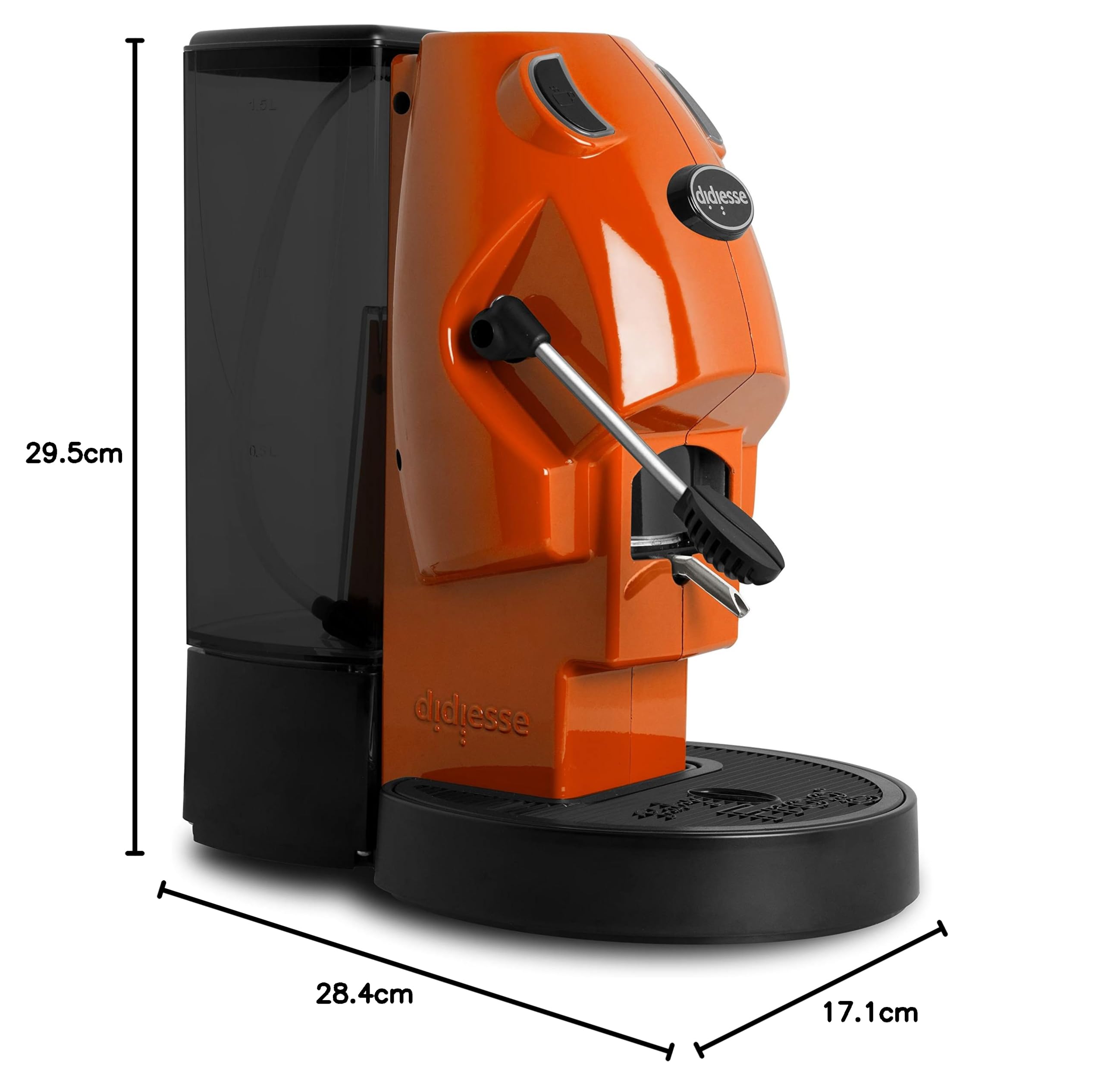 Didiesse Baby Frog 44mm Pod Coffee Machine - Compact 450W with Standby Function & 1.5L Tank (Orange) - Perfect for Home, Office, and Small Spaces