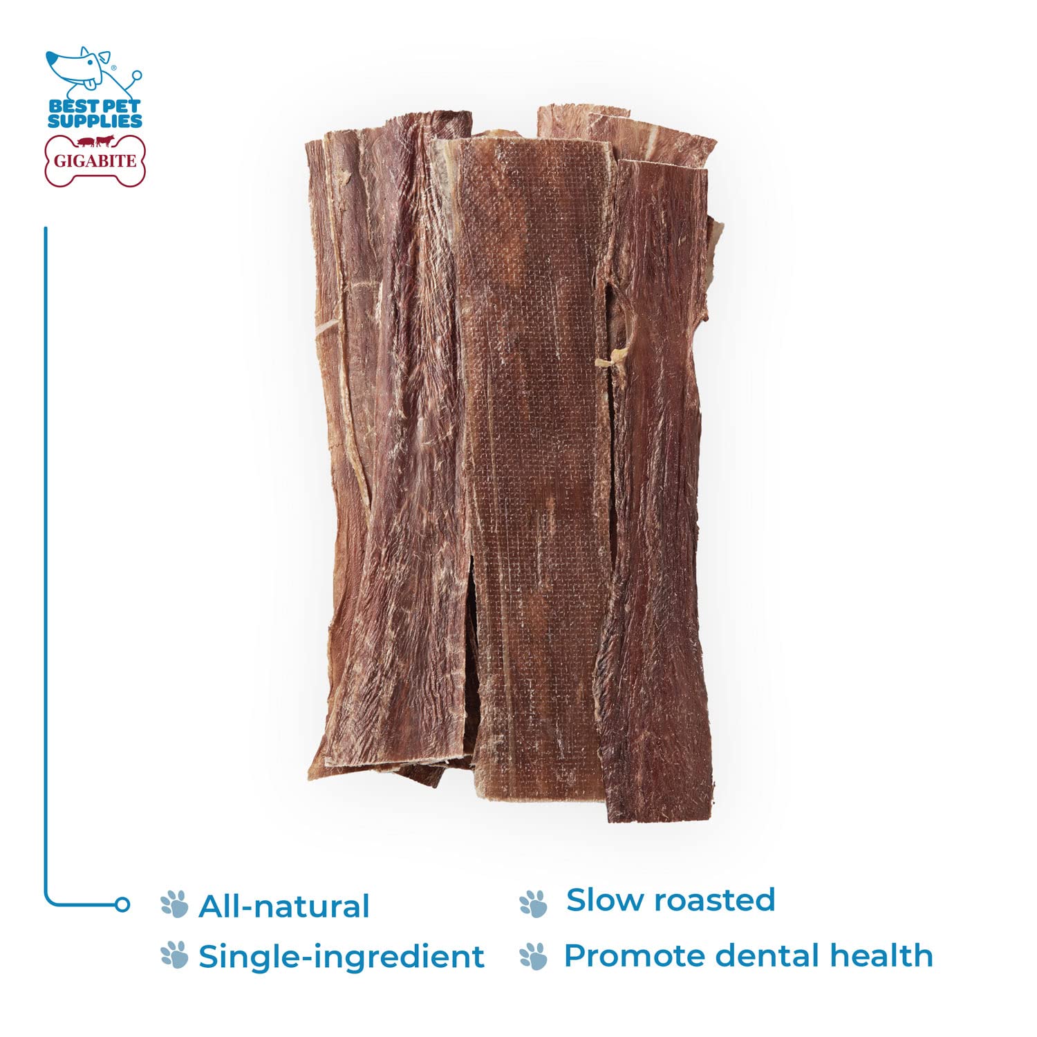 Premium 10-12 Inch All Natural Free-Range Beef Gullet Jerky Strips for Dogs (10 Pack) - Grain-Free, High-Protein Dog Treats by Best Pet Supplies - Perfect for Training, Chewing & Dental Health