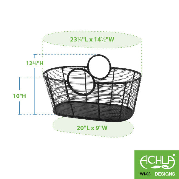 Achla Designs Harvest Basket - Handwoven Willow Basket for Farmers Market, Picnics & Home Decor - Perfect for Fresh Produce, Bread & Floral Arrangements