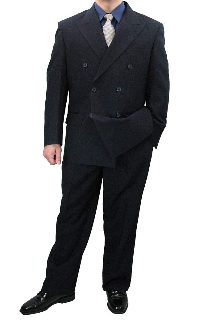 Premium 2-Piece Men's Double Breasted Dress Suit Set with Matching Socks | Sharp Hand Tailored Formal Wear for Weddings, Business Meetings & Special Occasions