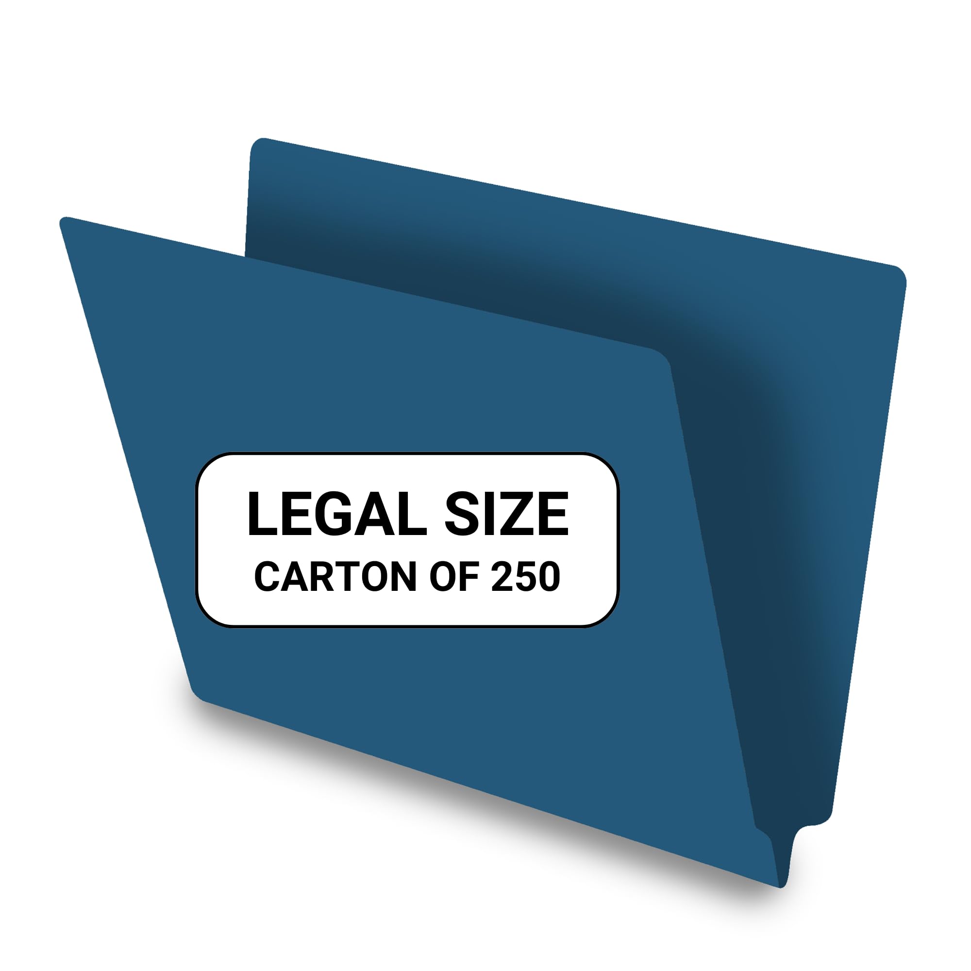 Premium Blue Legal Size File Folders - 14pt Reinforced End Tab Folders (Pack of 250) - Ideal for Office, Medical Records & Legal Document Organization
