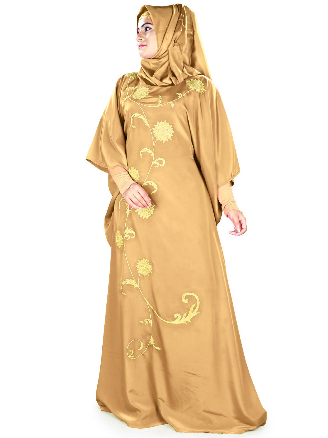Elegant Aiza Kaftan Dress for Women - Flowy Boho Maxi Dress with Embroidery - Perfect for Beach, Vacation & Summer Outfits