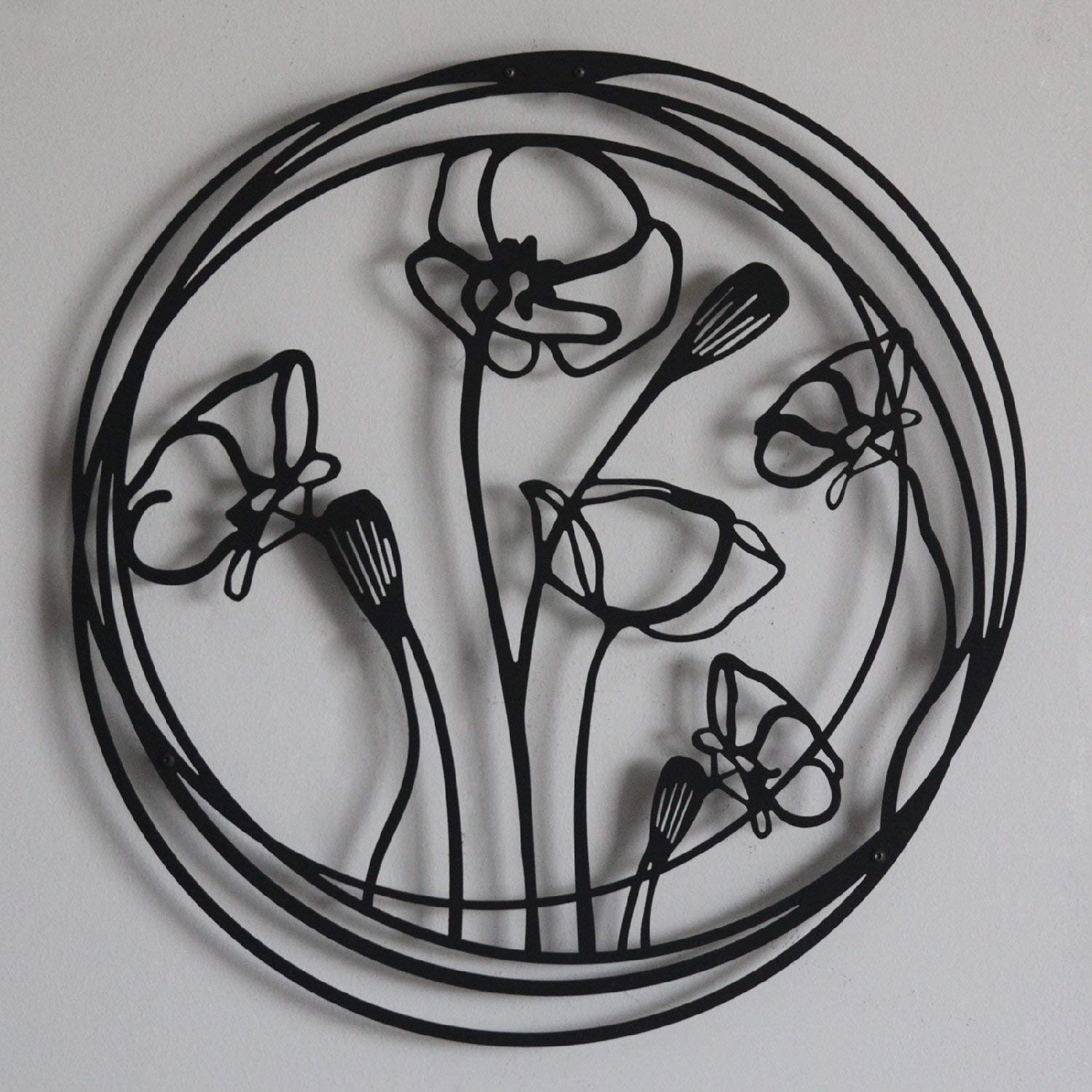 LaModaHome - Poppy Copper Metal Wall Art Decor for Living Room, Bedroom, Kitchen & Bathroom | Indoor & Outdoor Wall Hanging | Perfect for Home, Office & Garden Decoration